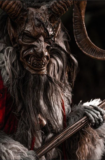 Traditional Alpine Krampus masks
