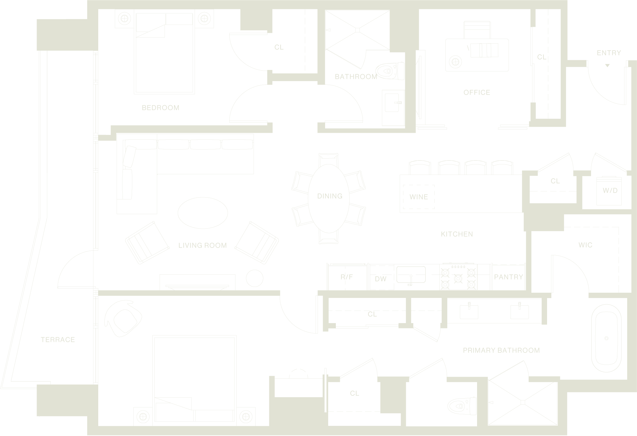 Floor plan for unit 402