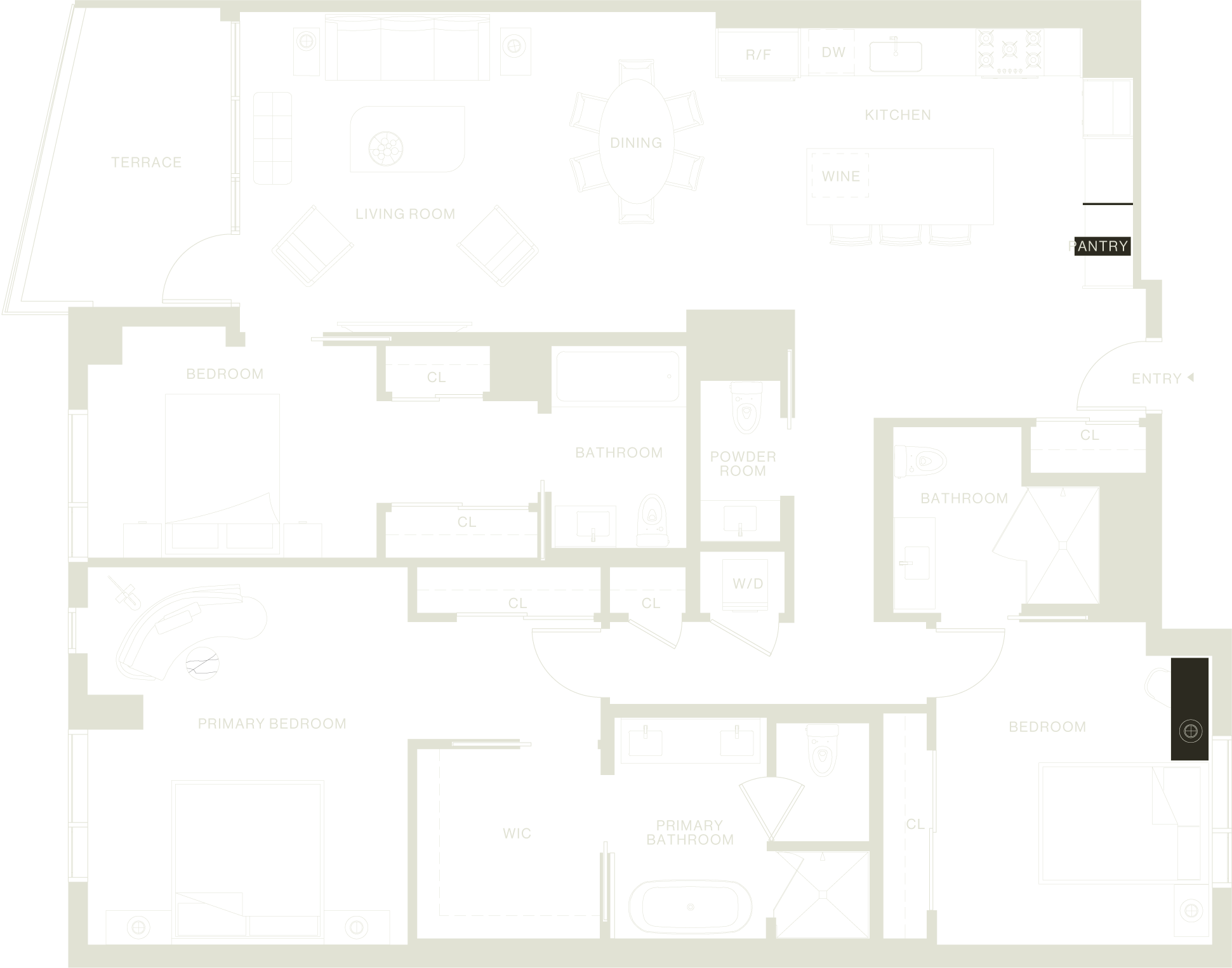 Floor plan for unit 602