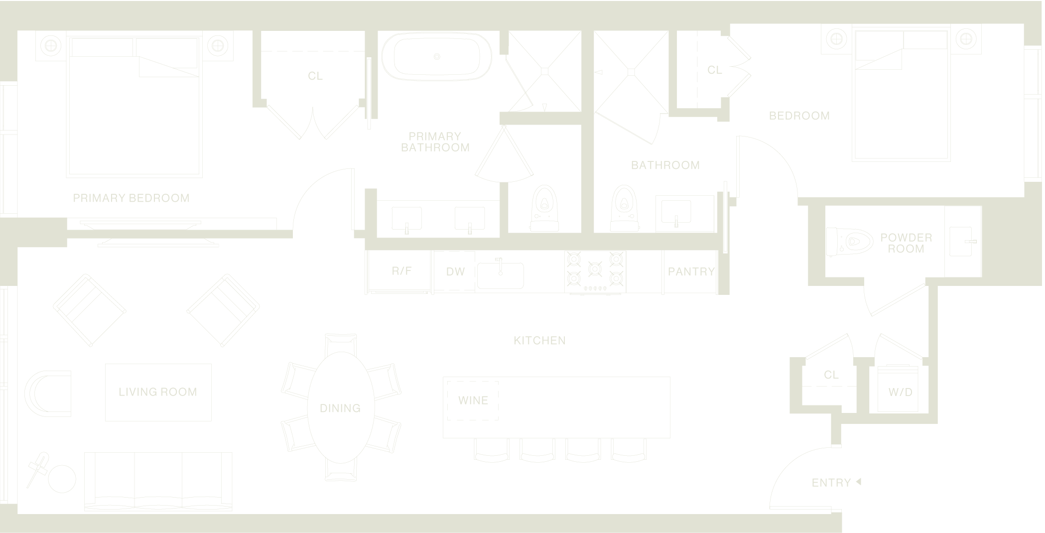Floor plan for unit 201