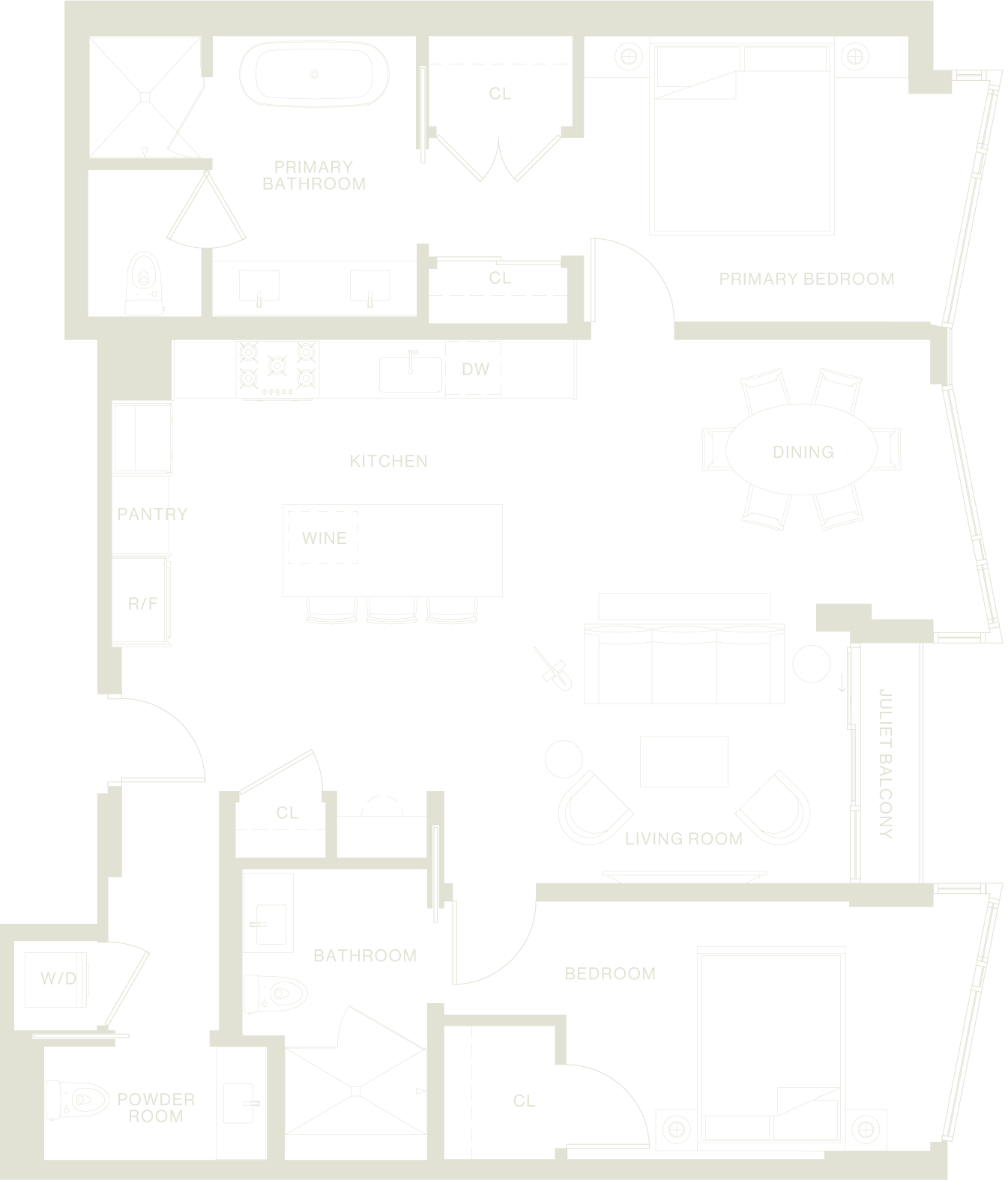 Floor plan for unit 405