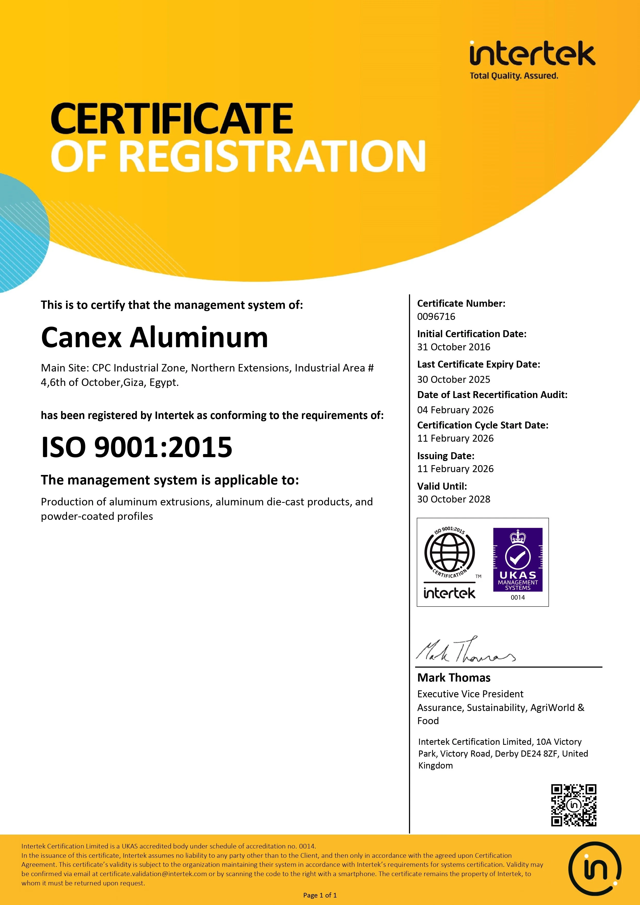 ISO 9001:2015 Certificate