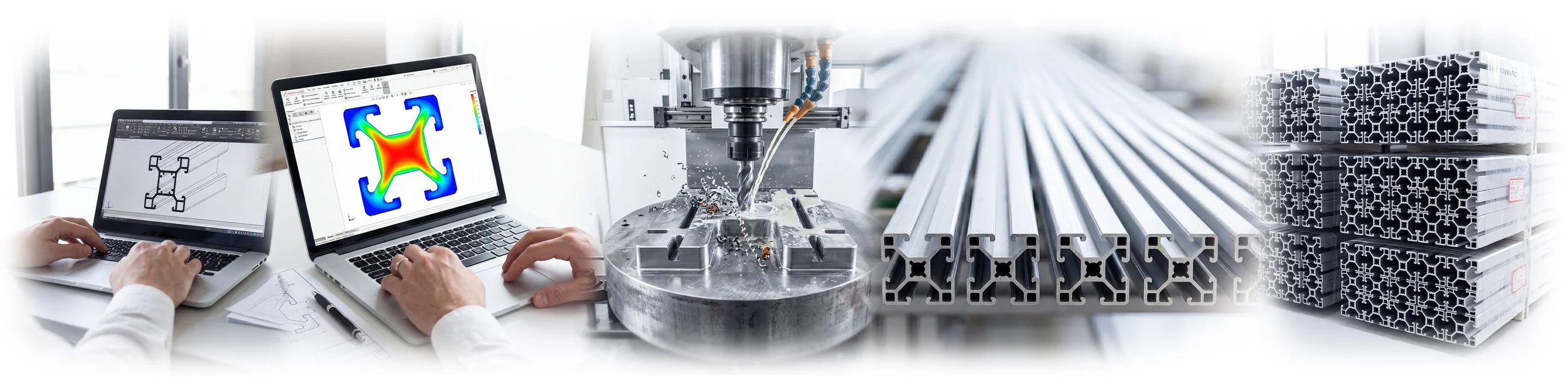 Custom profile process — die design, CNC machining, press trial, finished profile