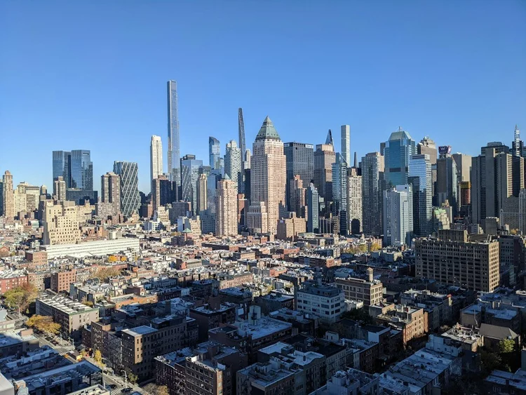 Aerial view of New York City condo and co-op buildings