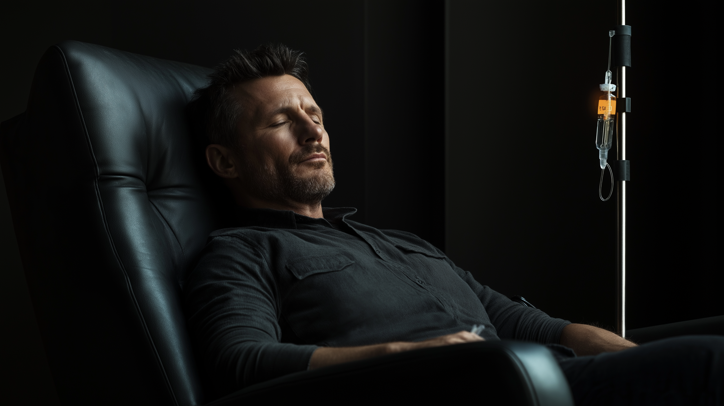 IV therapy infusion at Atlas Men's Health, Midtown Manhattan