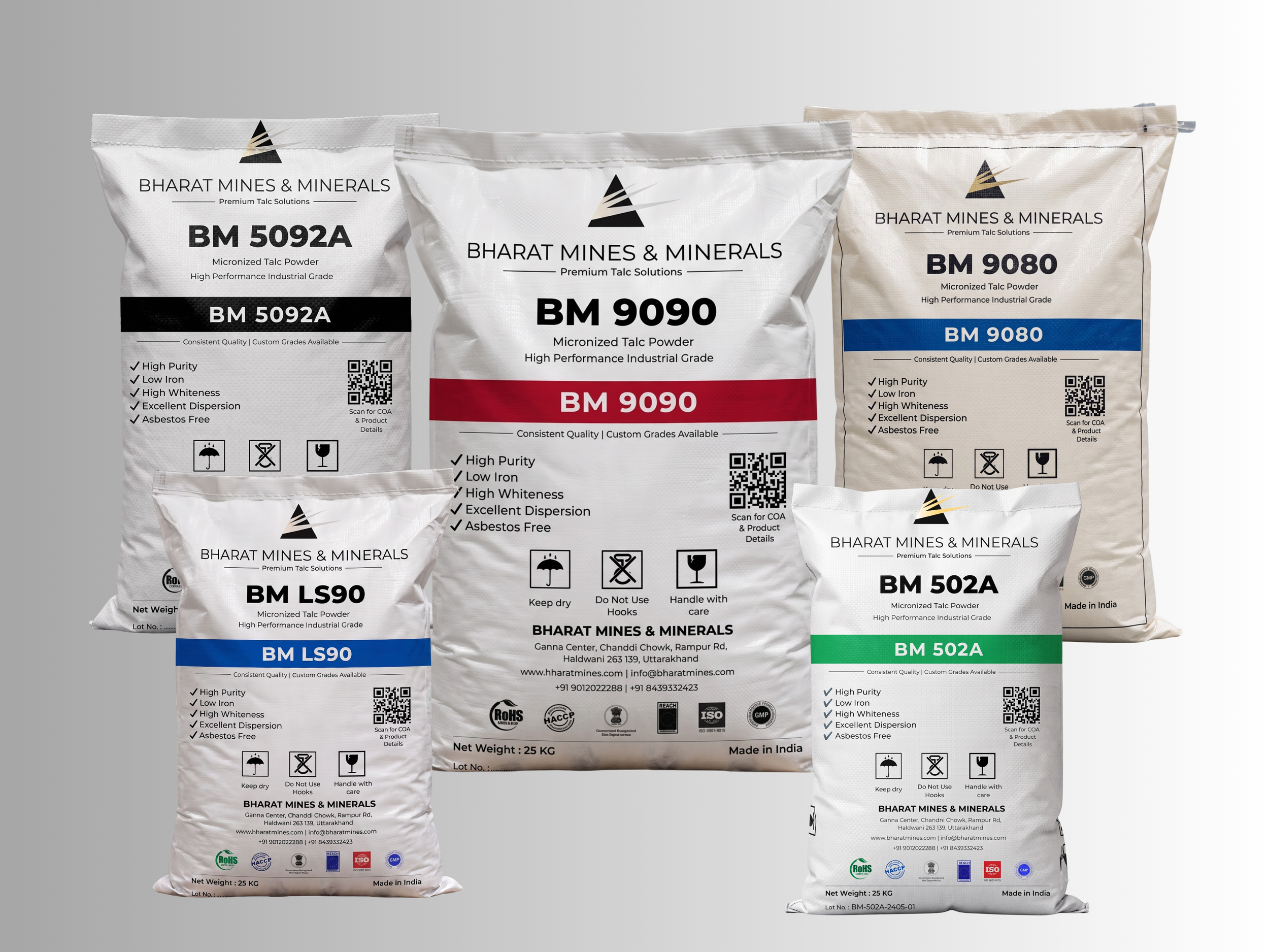 Bharat Mines and Minerals 25 kg packaged talc bag