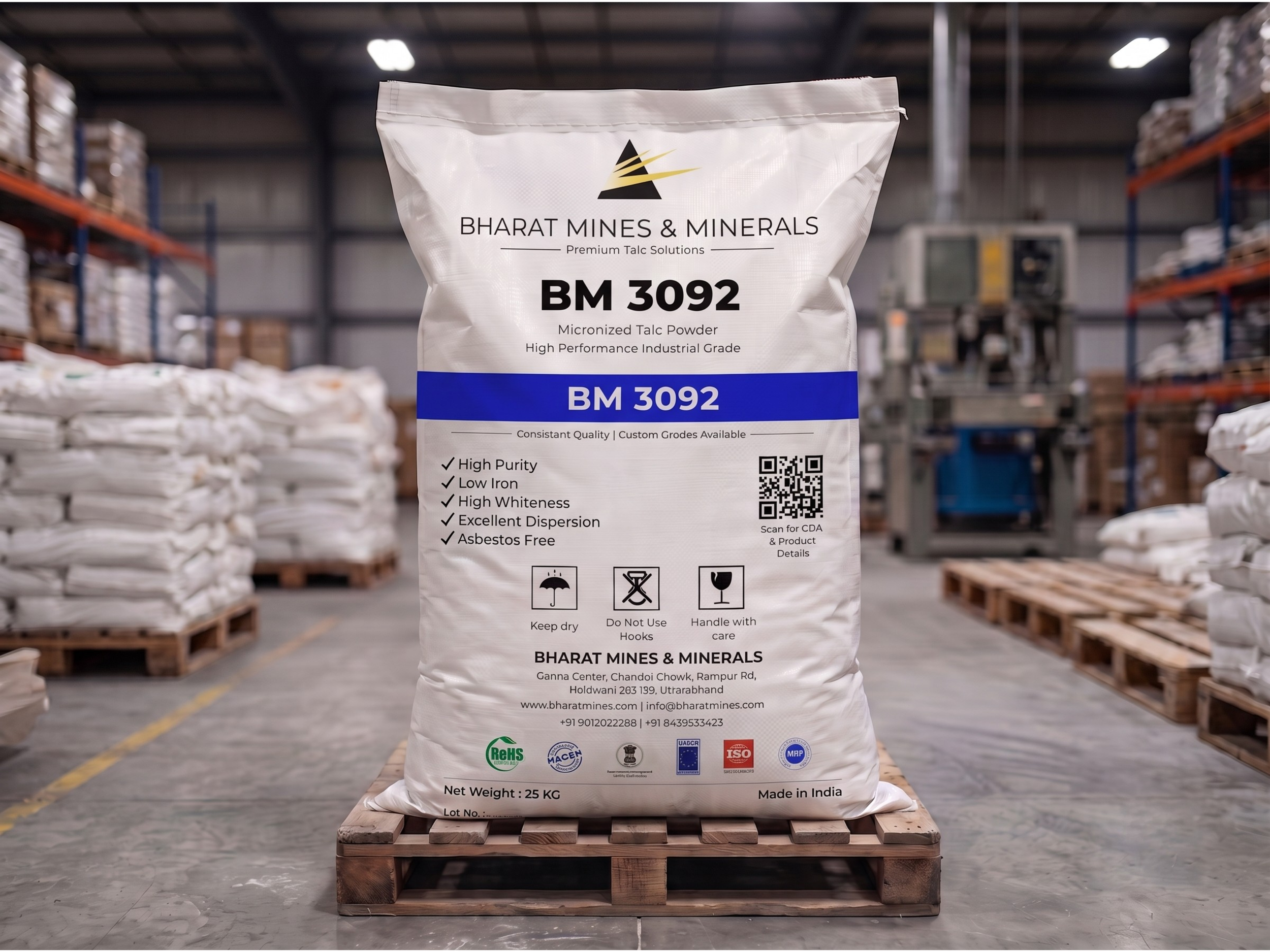 Bharat Mines BM 3092 cosmetic-grade talc