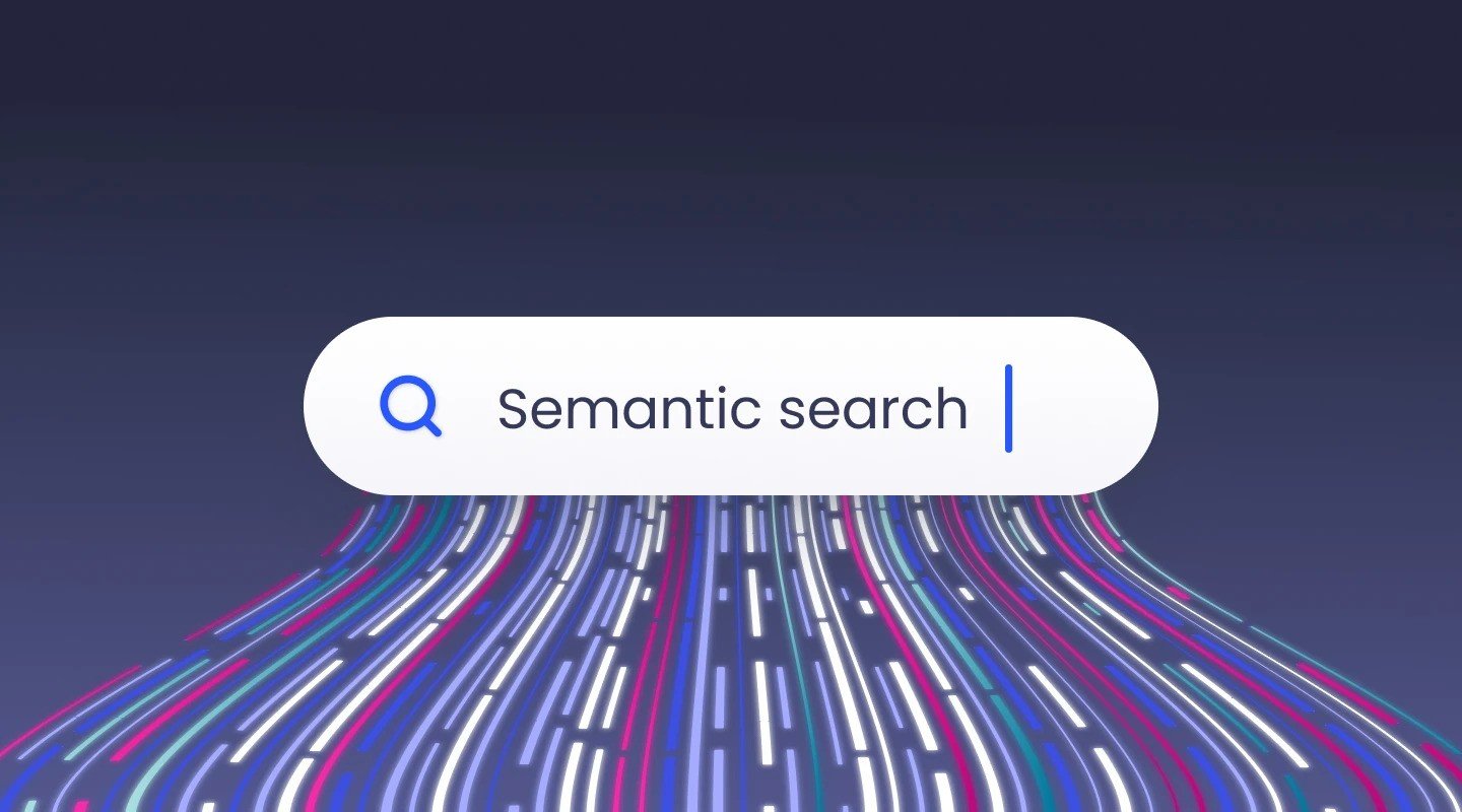 Image of a search engine search bar with 'Semantic search' written in it
