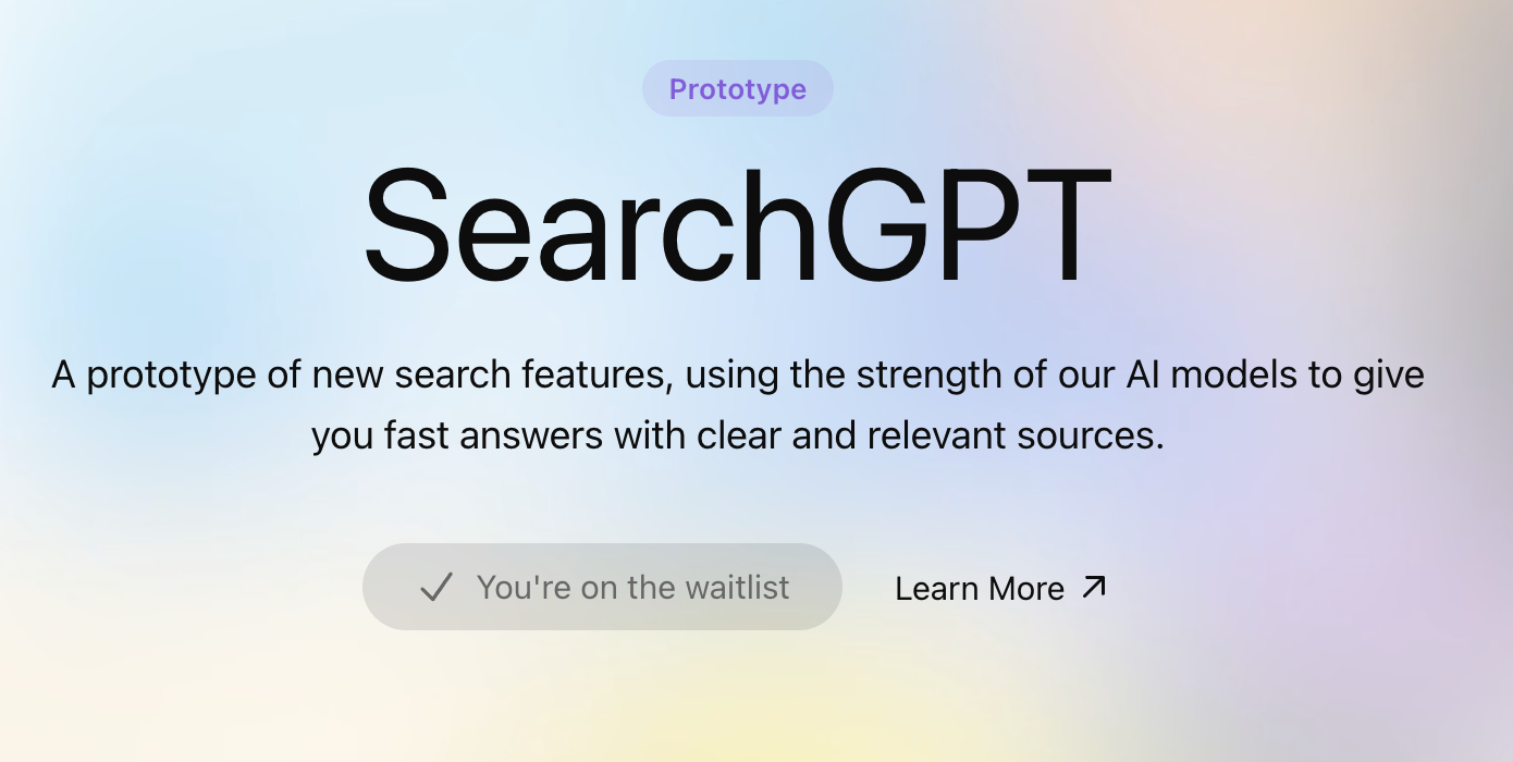 Join The SearchGPT Waitlist