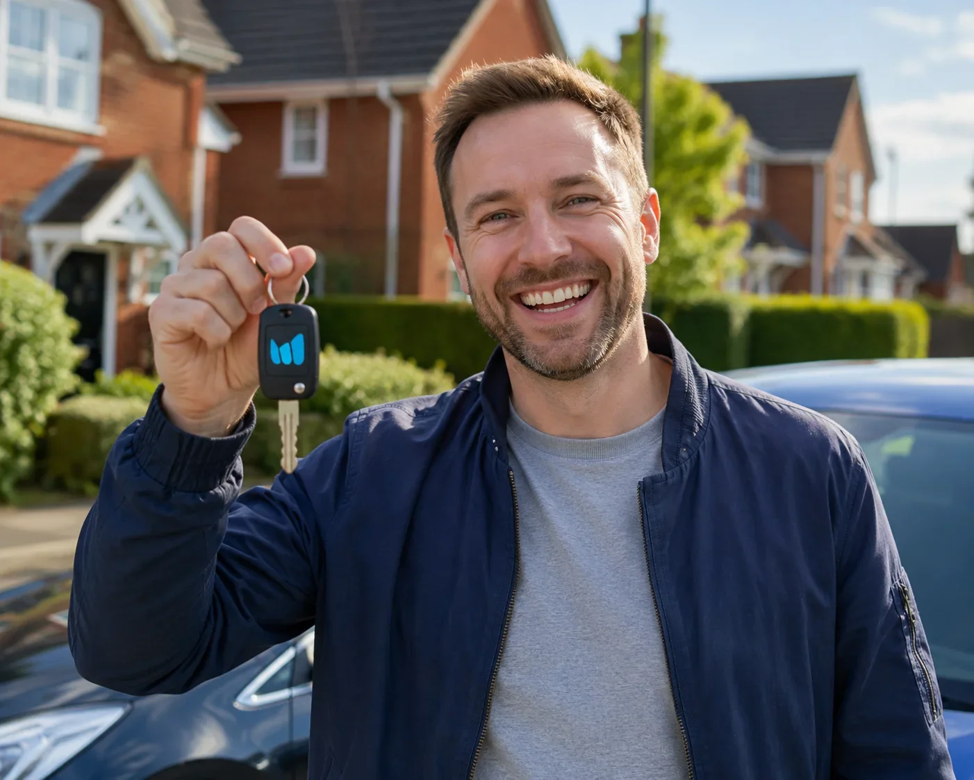 Man holding car keys