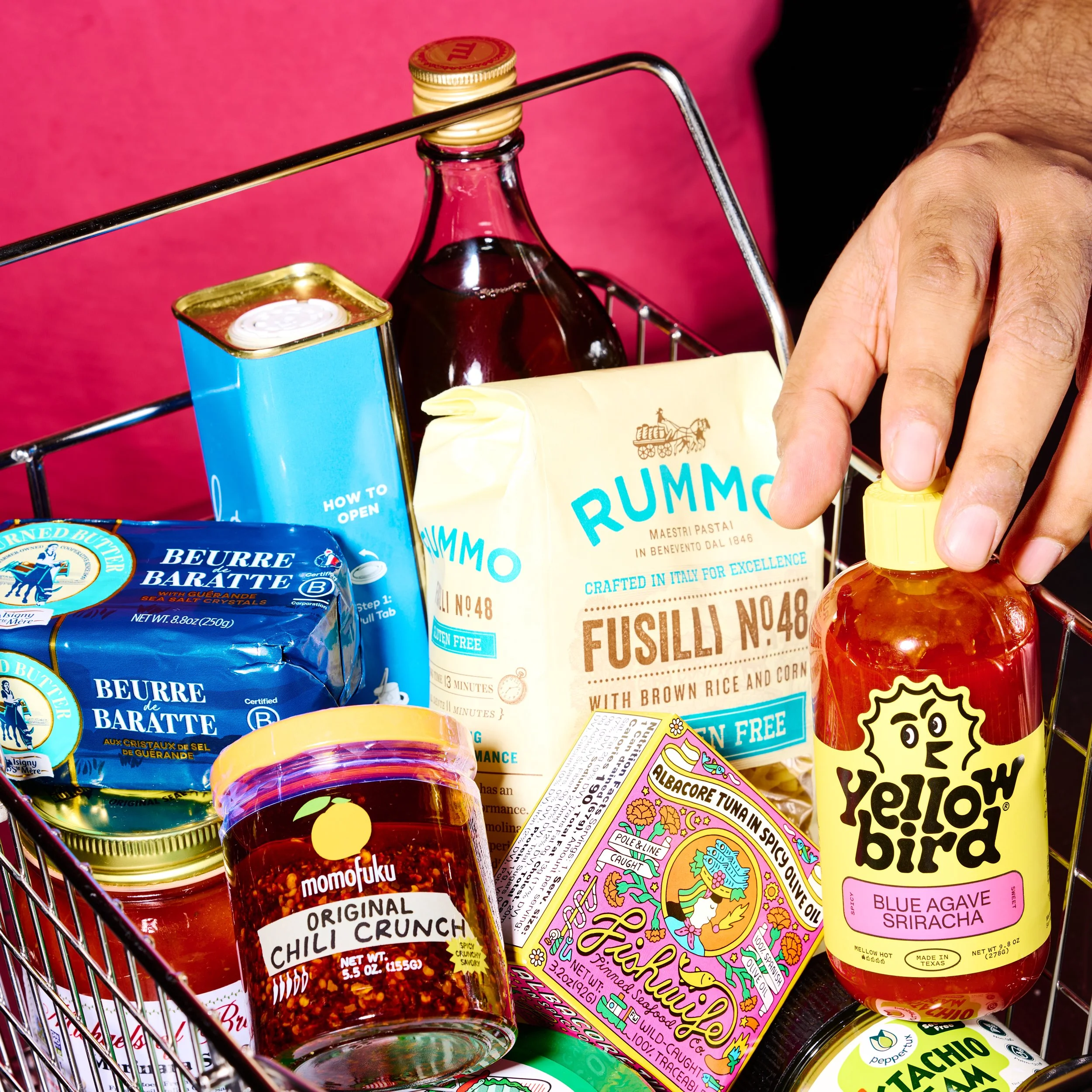 Our grocery cart, every item checked with the Fig app