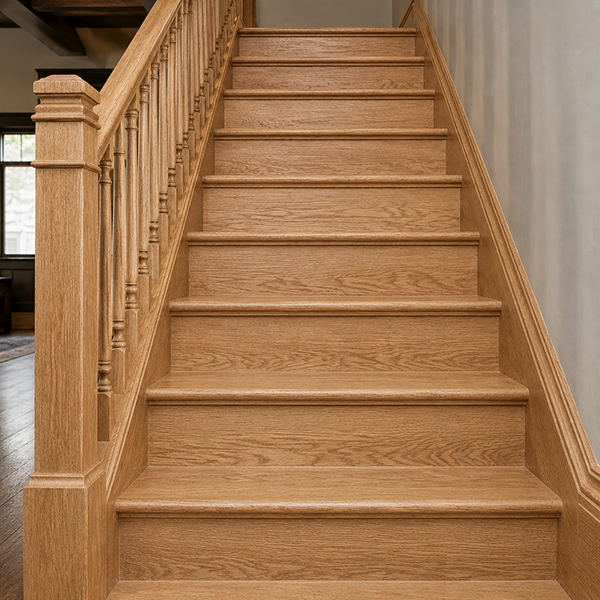 Wood stairs after laser stripping