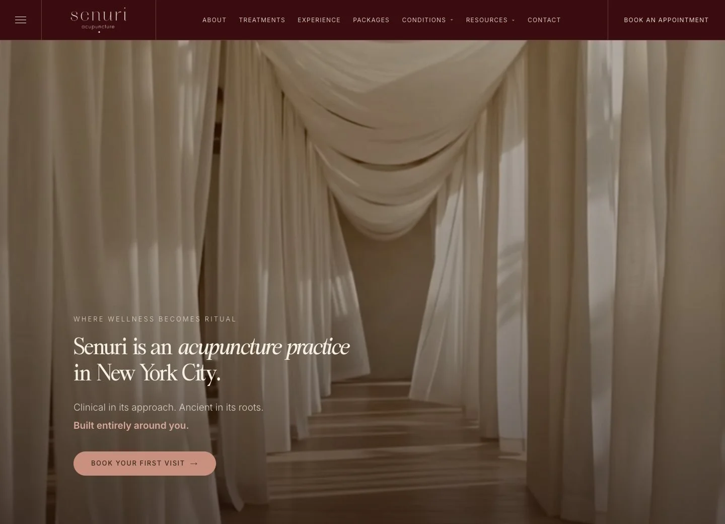 Senuri Acupuncture homepage design