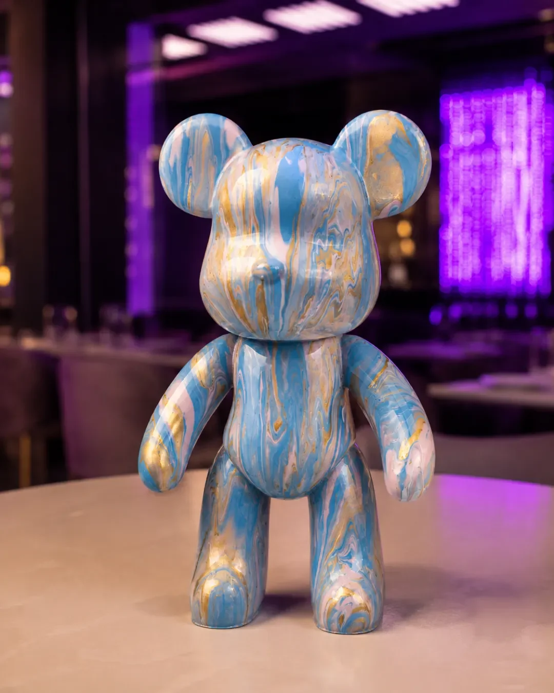 Blau-goldener Fluid Bear als Farbinspiration für Paint Your Bear in Dortmund