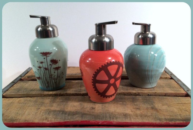 Emily Murphy Pottery porcelain foam soap dispensers