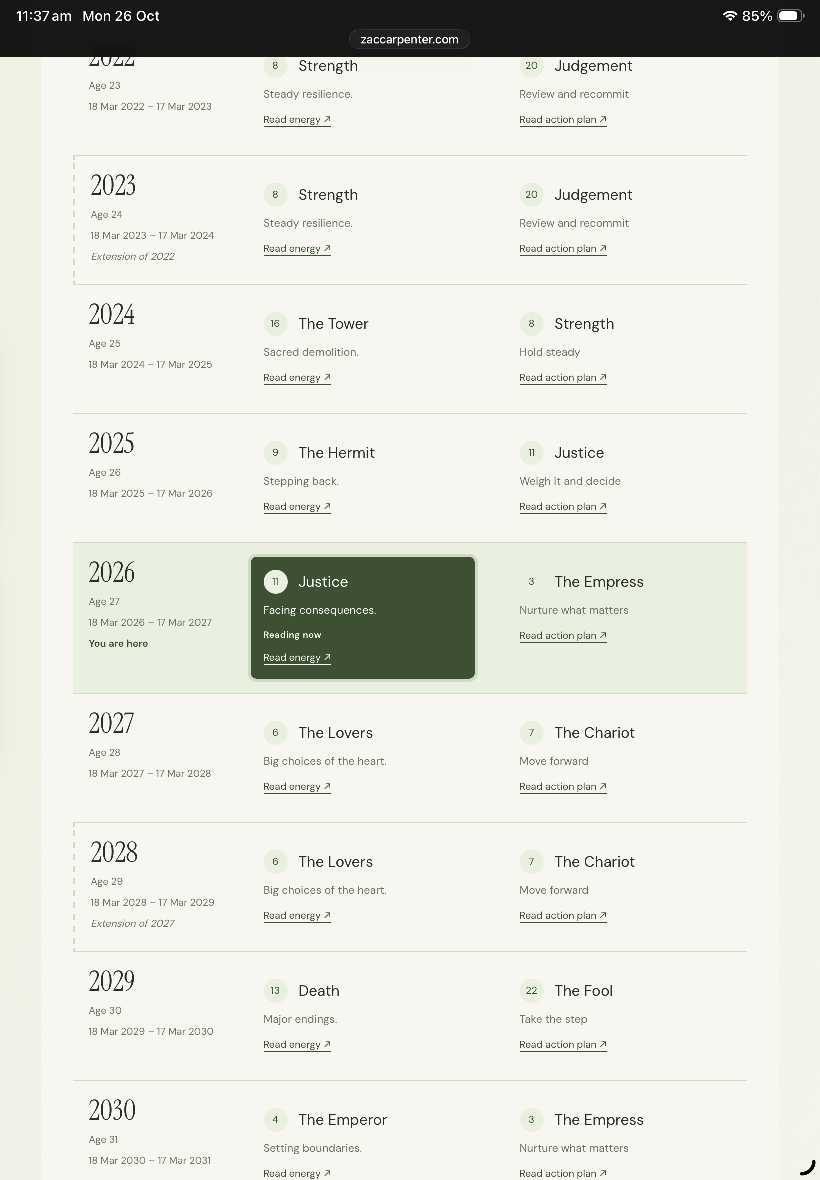 Energy Mapping life timeline