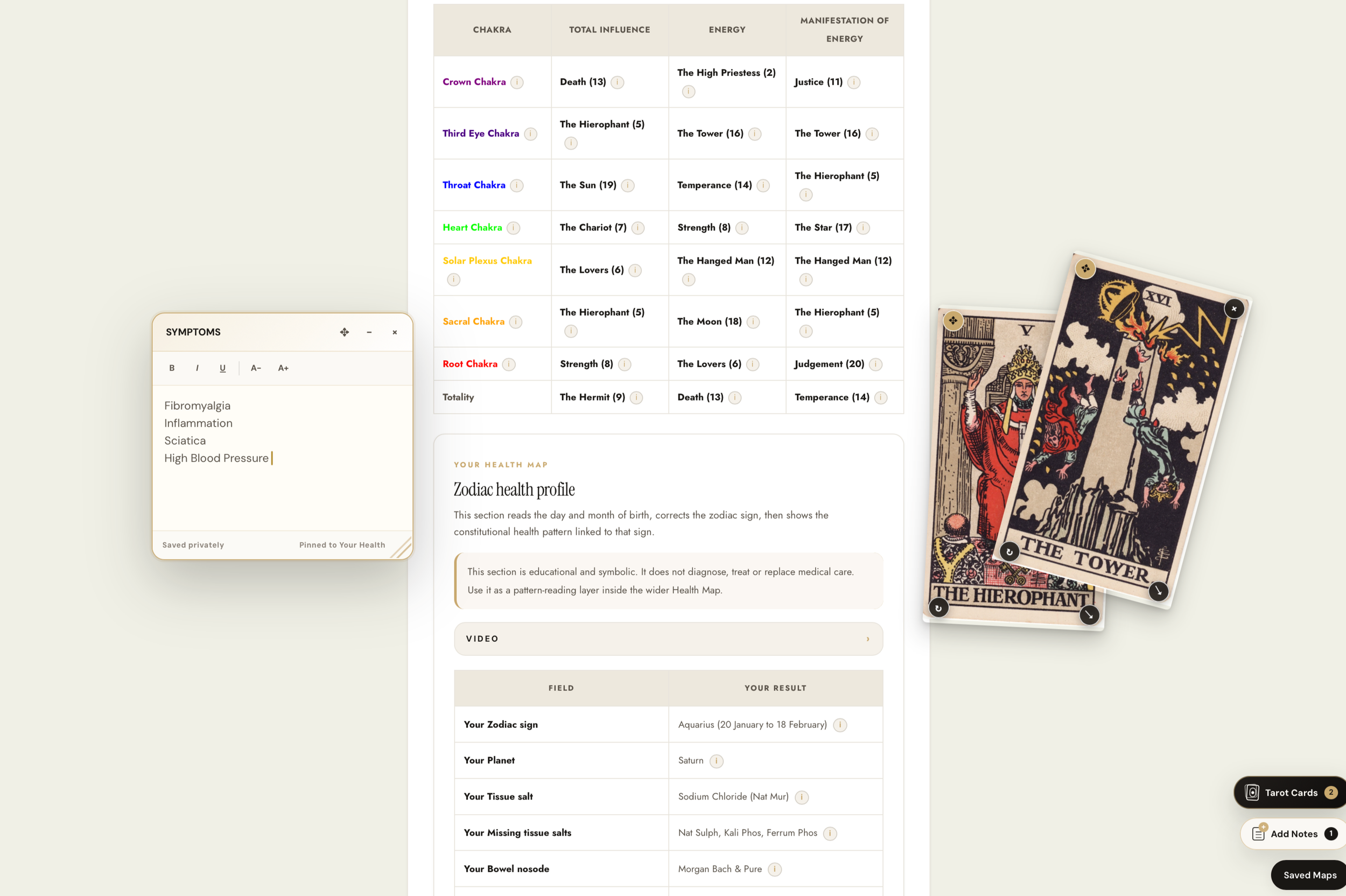 Your Health Map inside Energy Mapping+