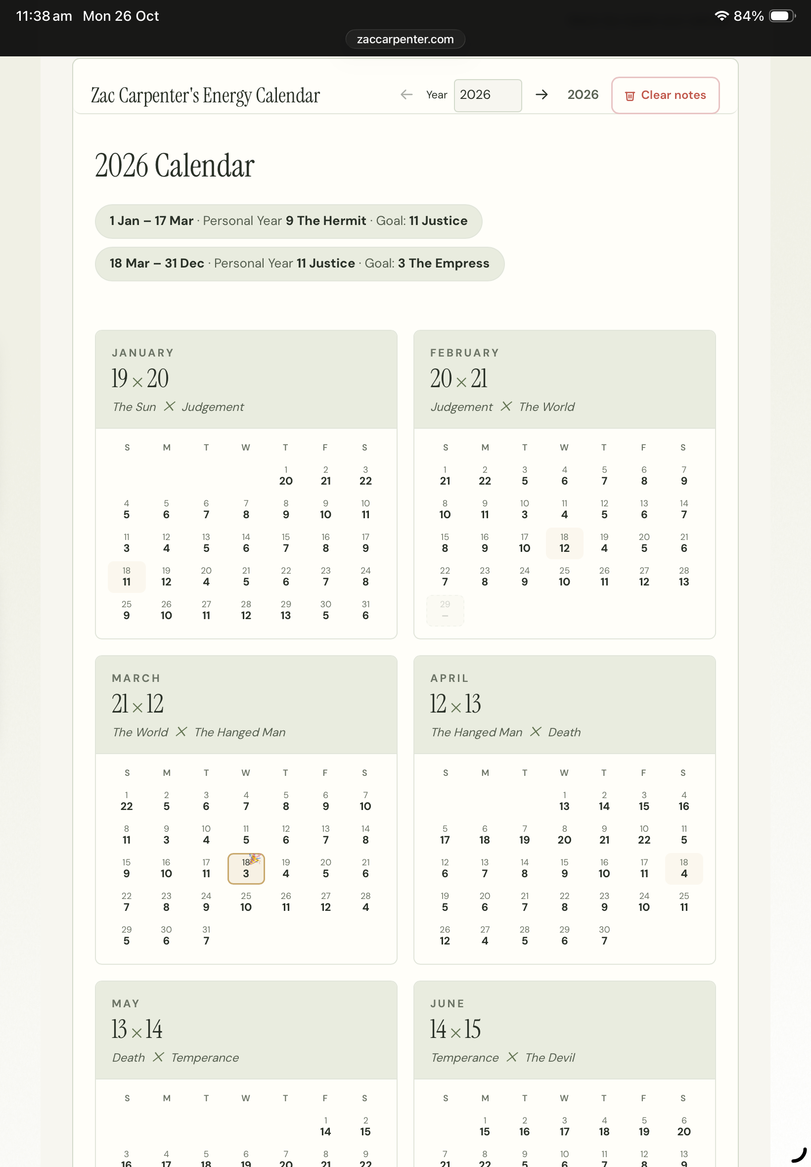 Your calendar