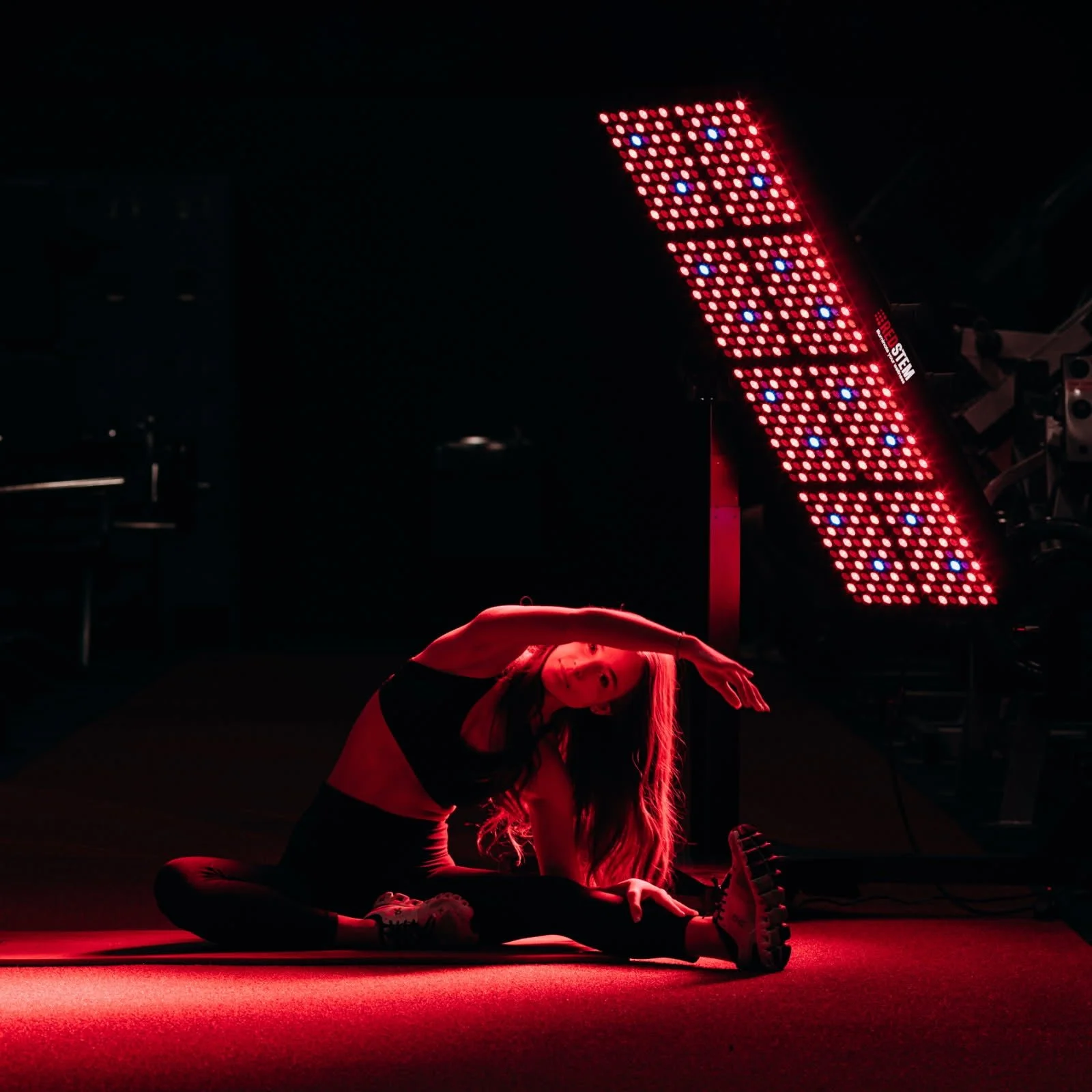 Red light therapy session with a RedStem RS Max panel, offered at Summit Health Clinic in Springfield, Missouri