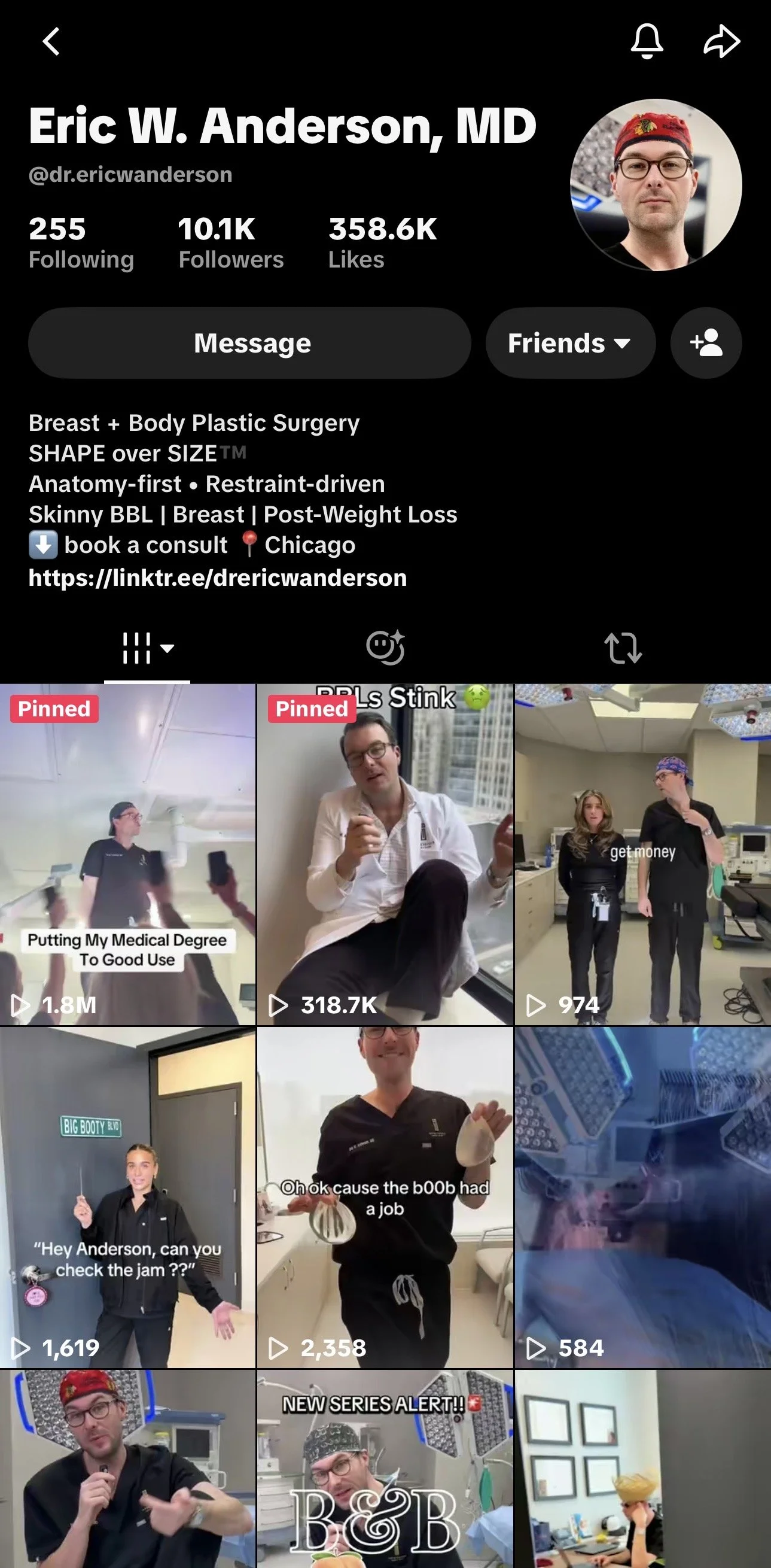 Dr. Eric W. Anderson TikTok content
