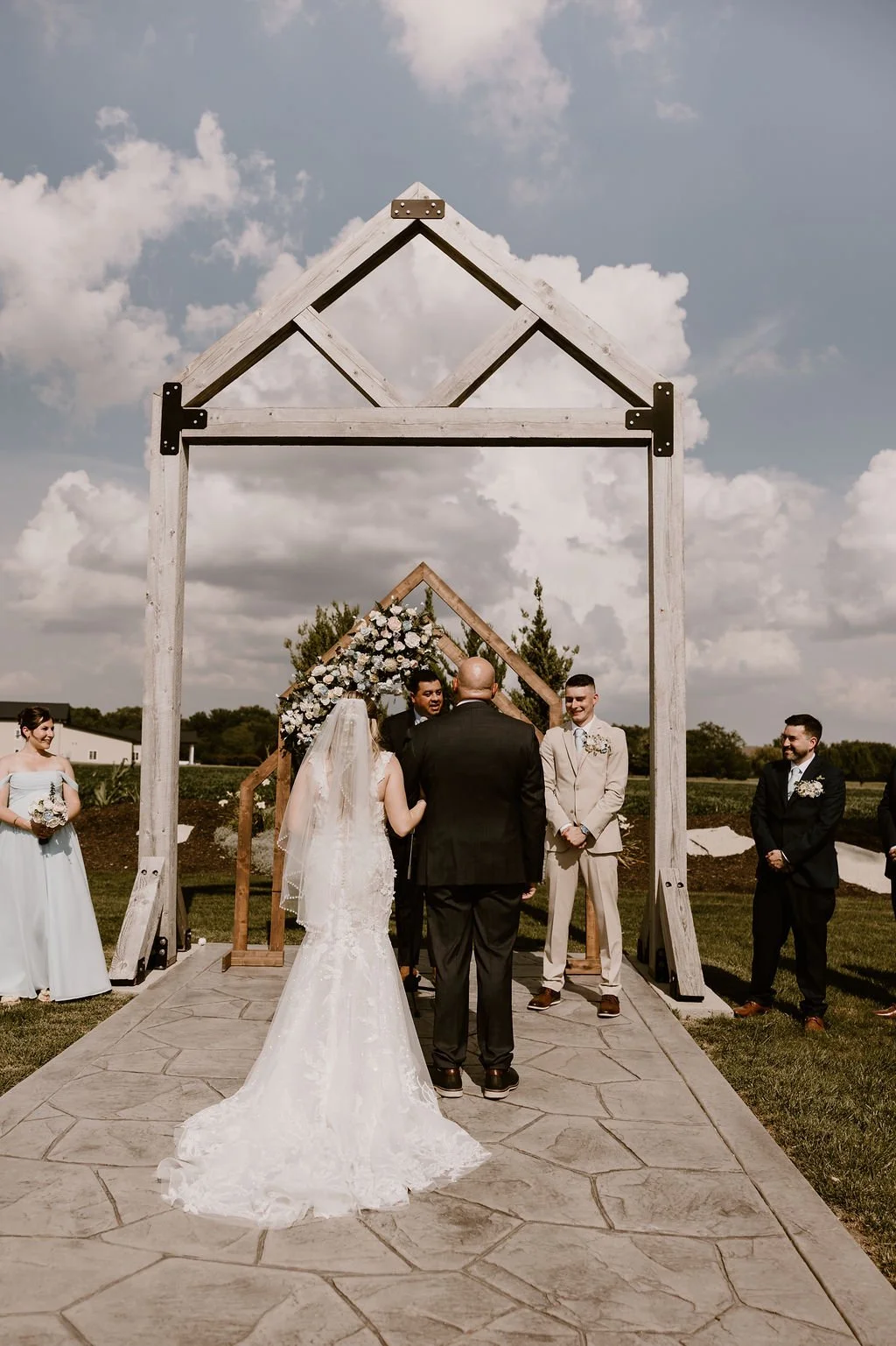 Outdoor wedding ceremony setting at Sable Creek Homestead in Minooka, Illinois