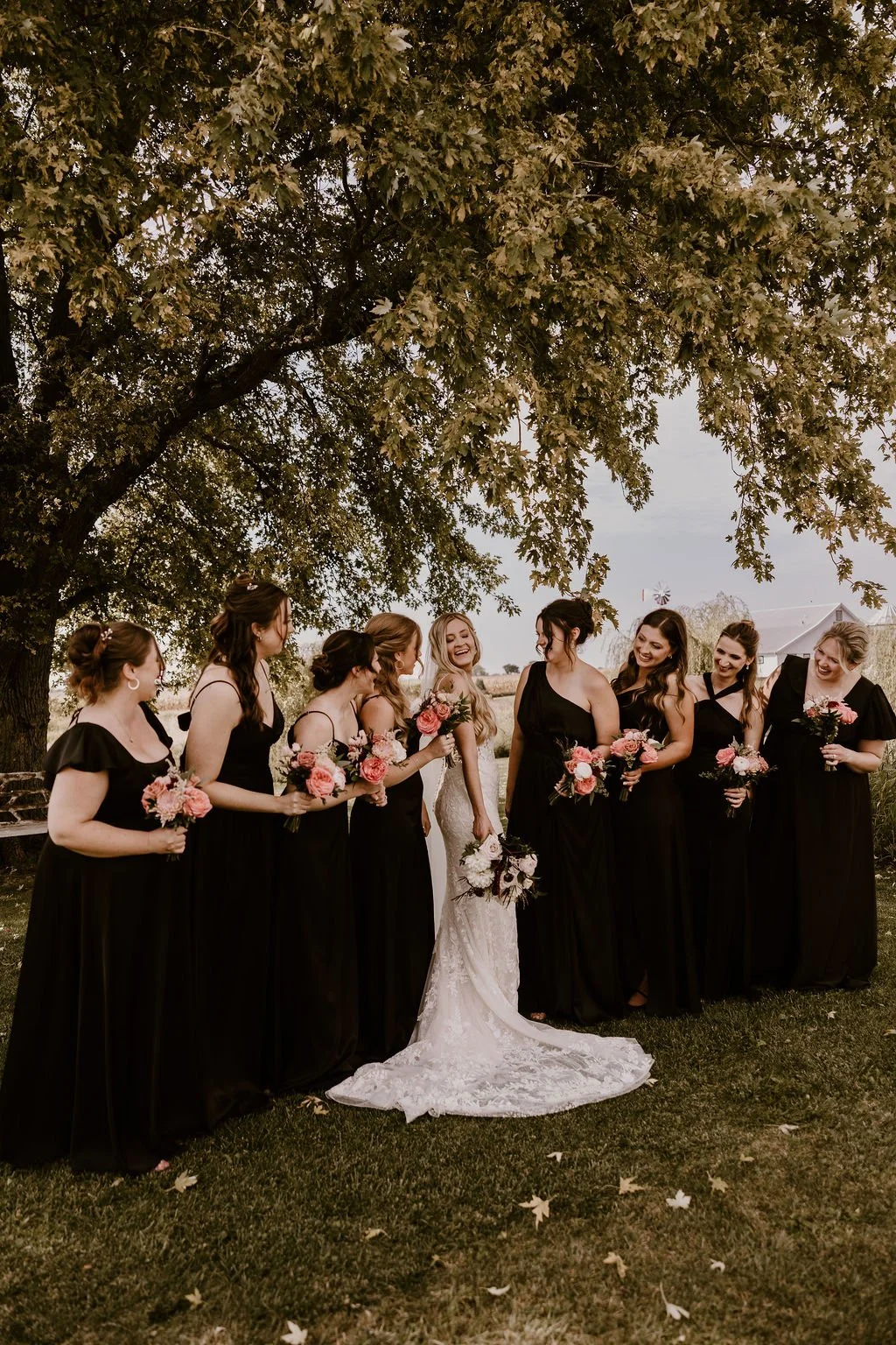 Wedding couple in the natural landscape at Sable Creek Homestead near Naperville, Illinois