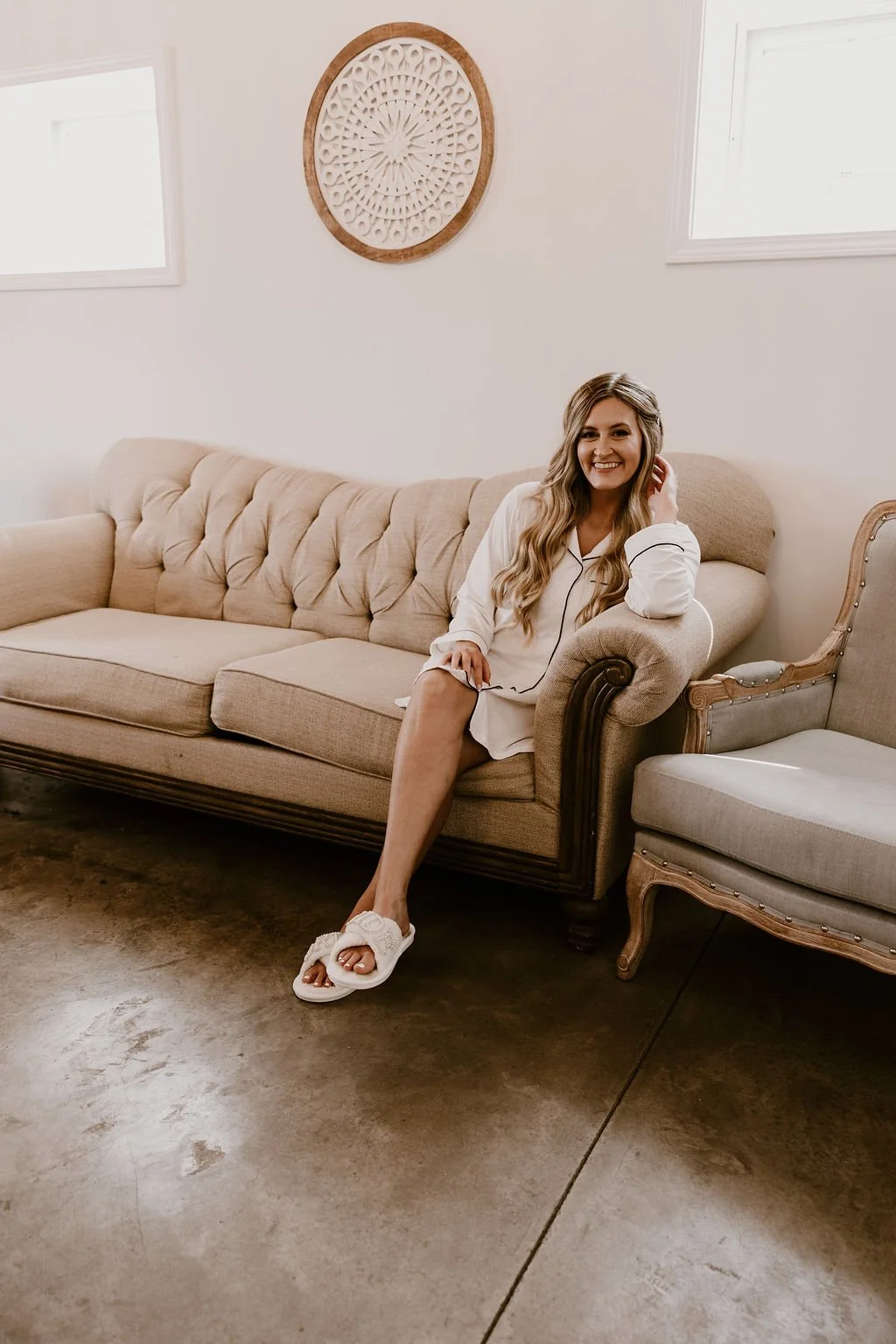 Private bridal suite and lounge at Sable Creek Homestead wedding venue