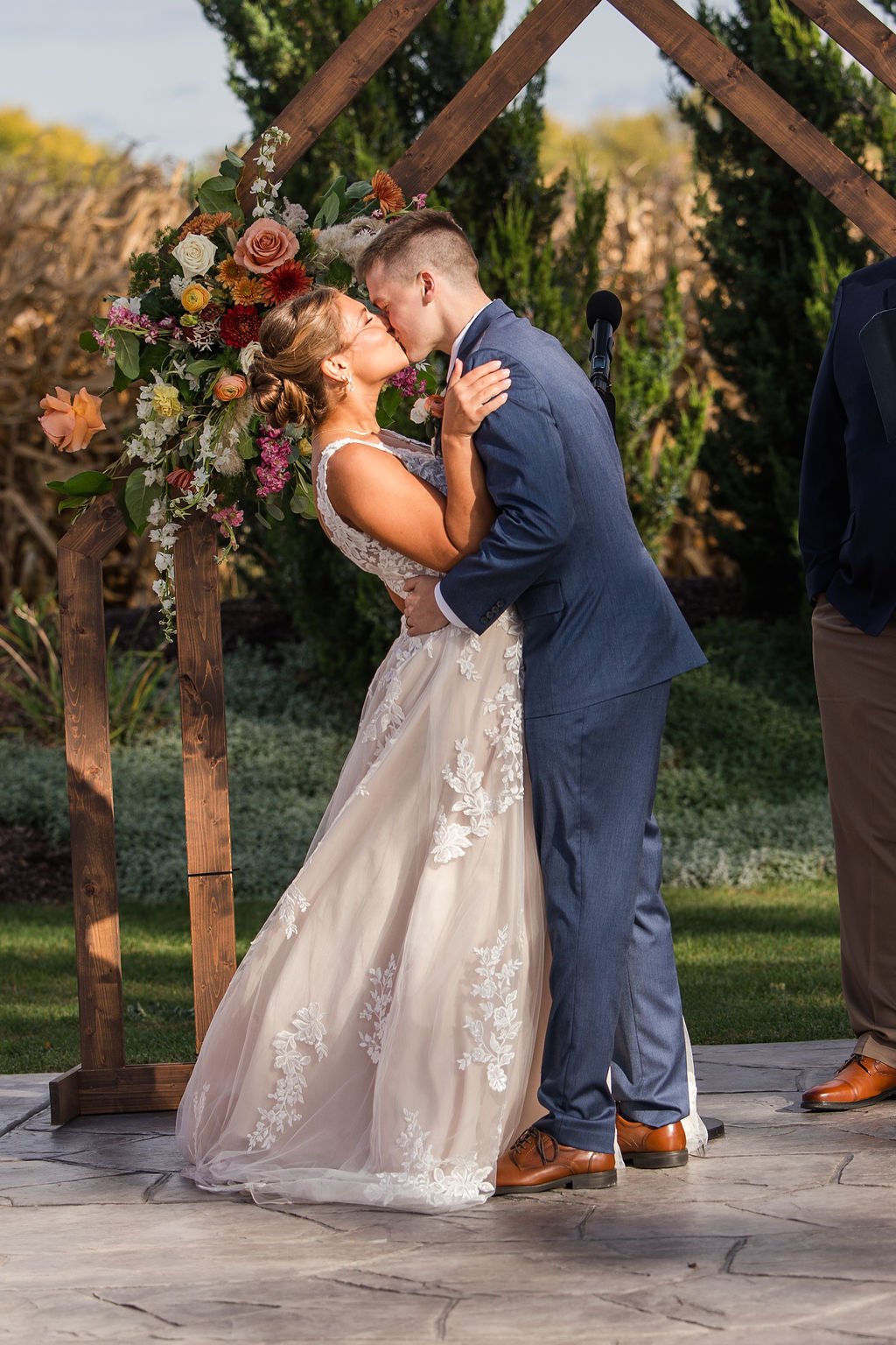 Outdoor wedding celebration at Sable Creek Homestead near Plainfield