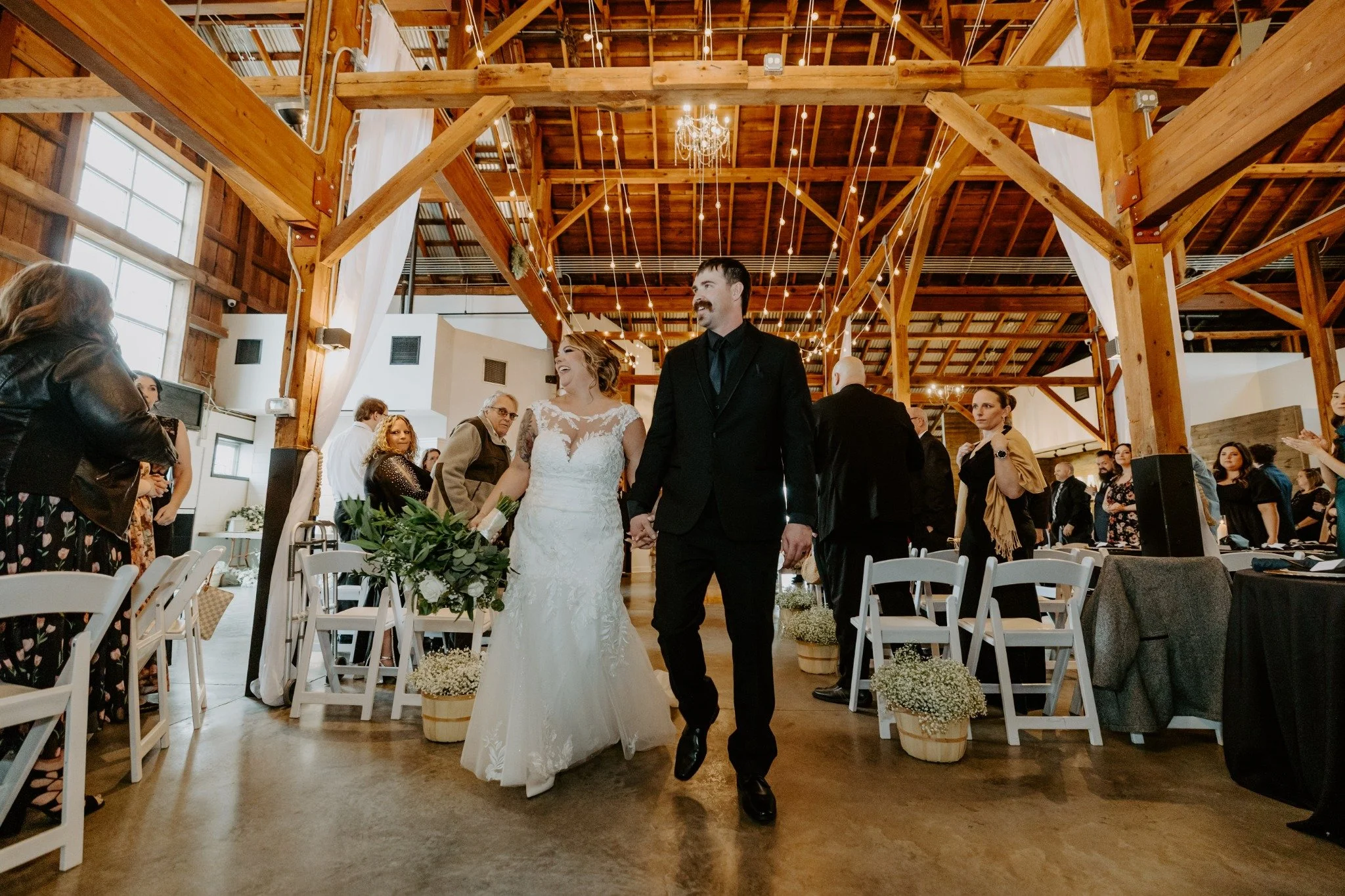 Wedding ceremony indoors at the restored Sable 1930 near Naperville