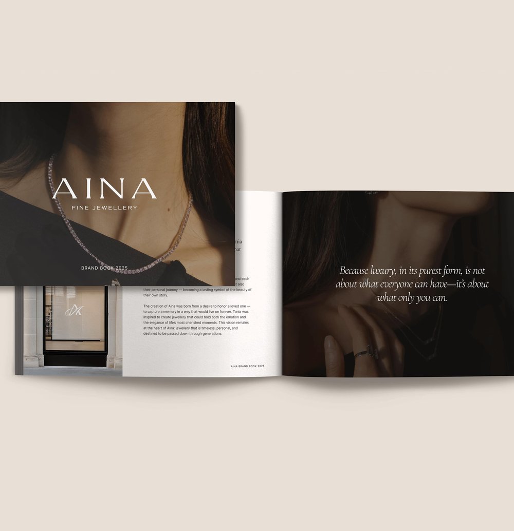 Aina branding mockup by Brisbane graphic designer