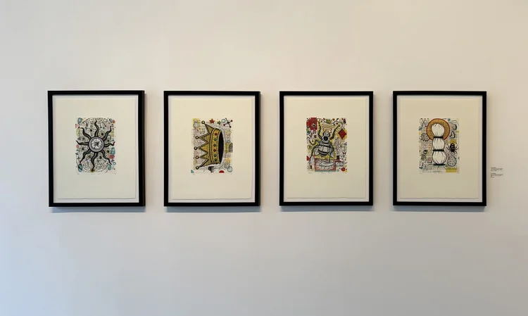four framed lithographs