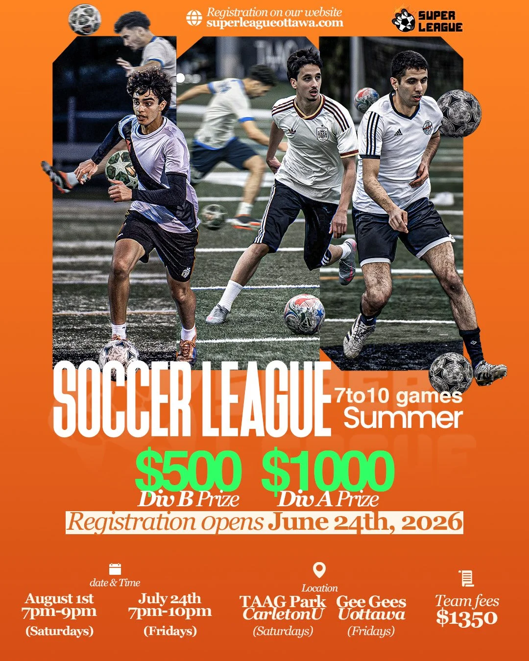 Super League Ottawa Summer 2026 Poster