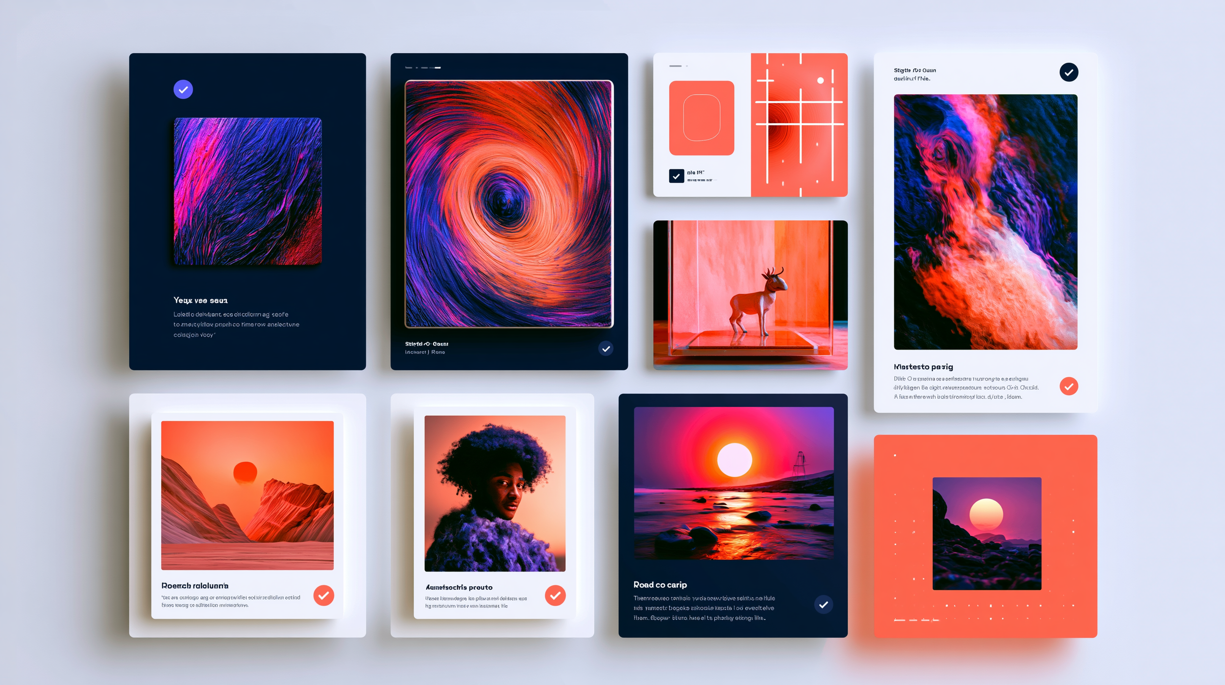 Clean UI layout for a digital collectible marketplace and asset gallery