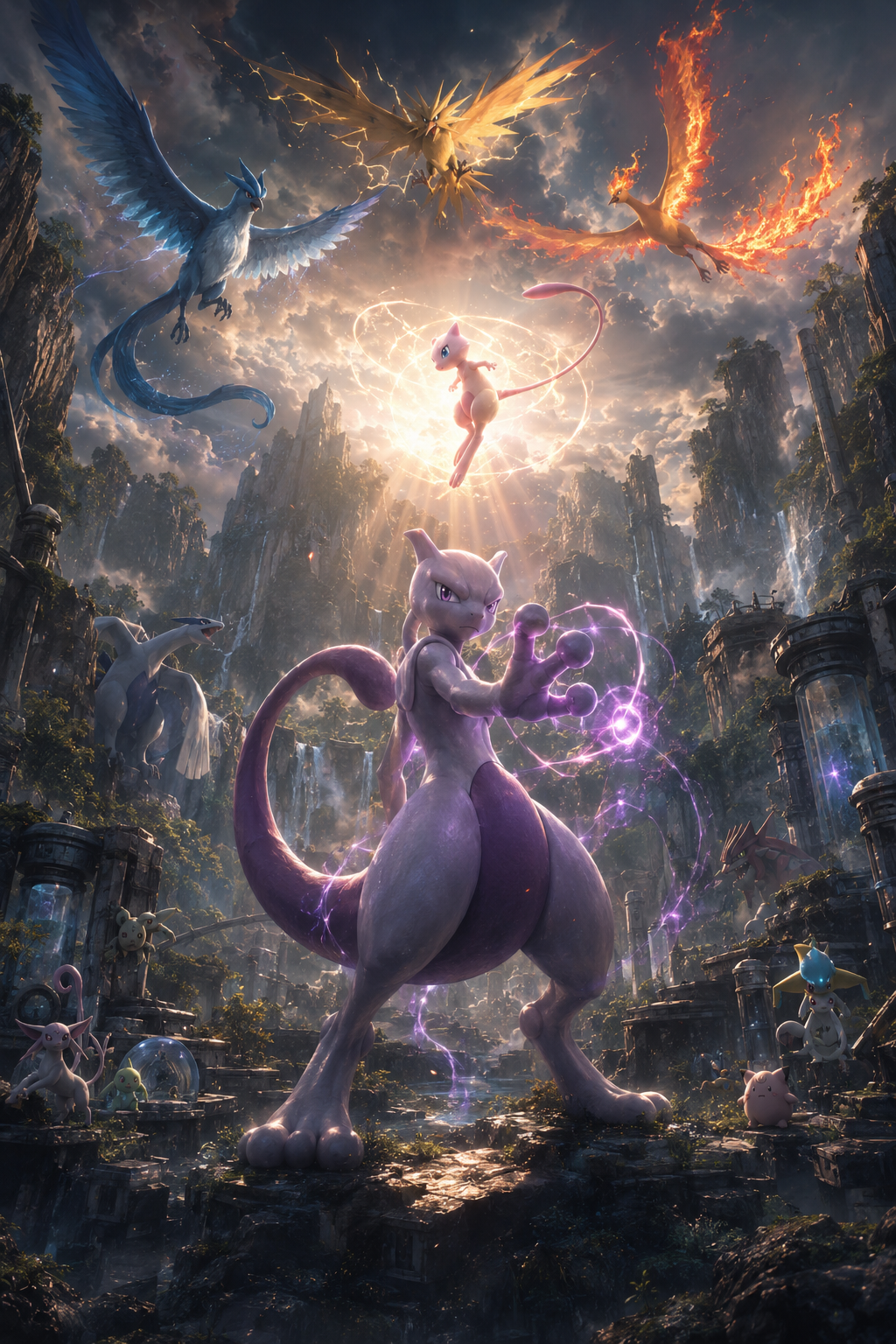 Pokémon-themed illustration used to connect shiny variation with heredity across generations