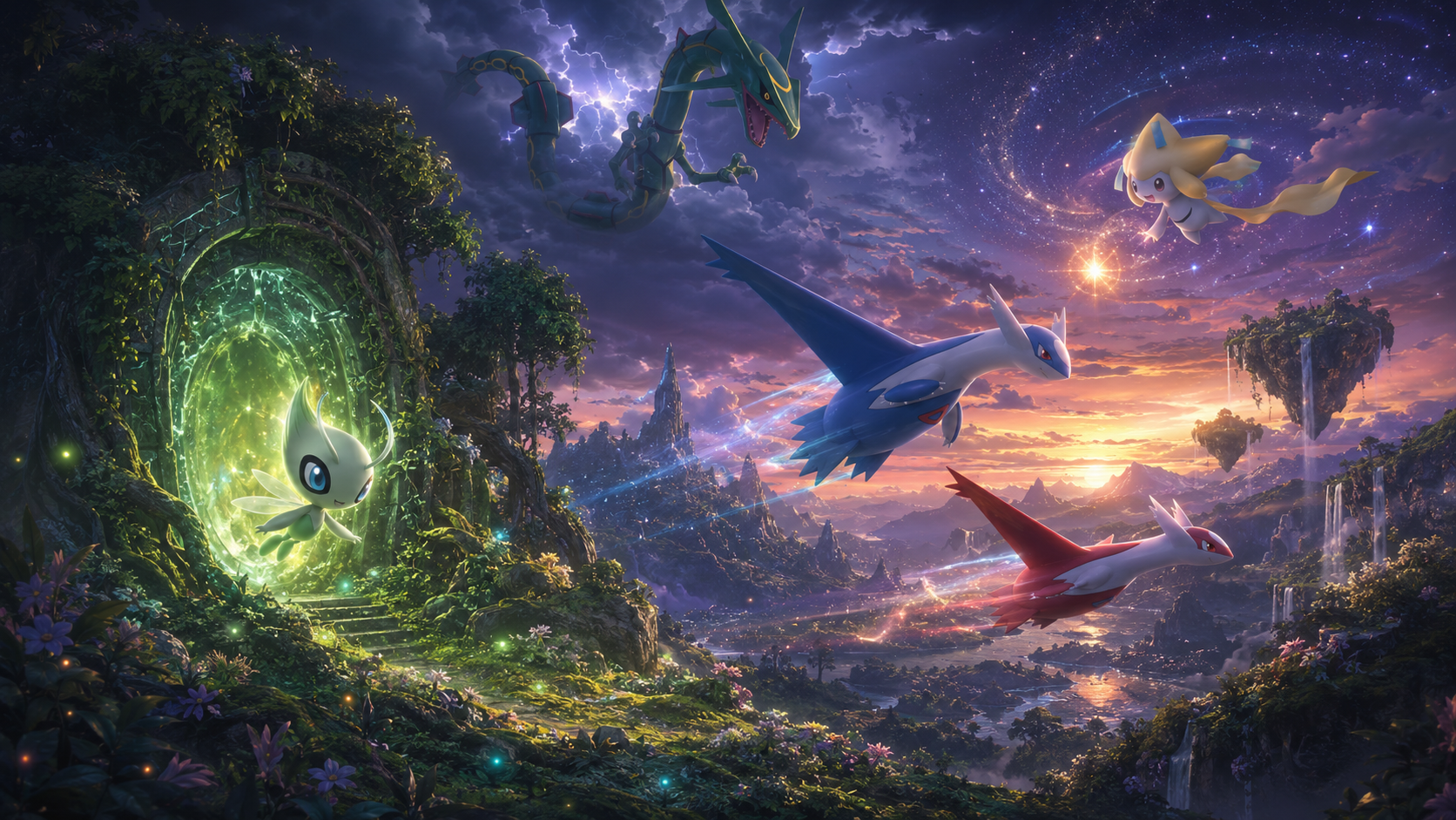 Pokémon-themed illustration accompanying a discussion of rare coloration and environmental selection