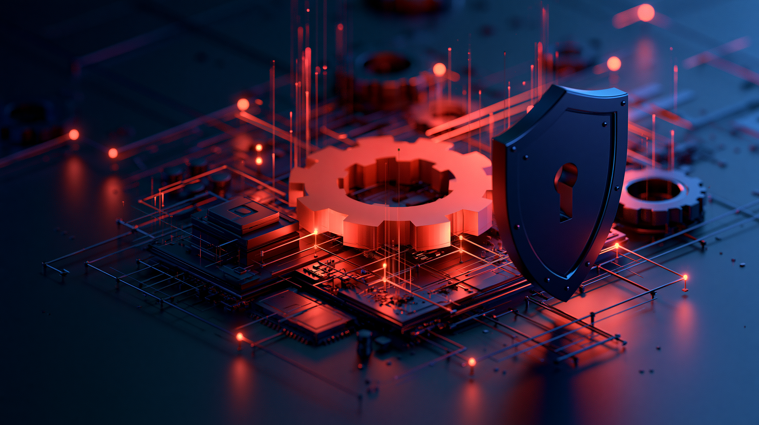 Conceptual minimalist illustration of digital smart contract architecture