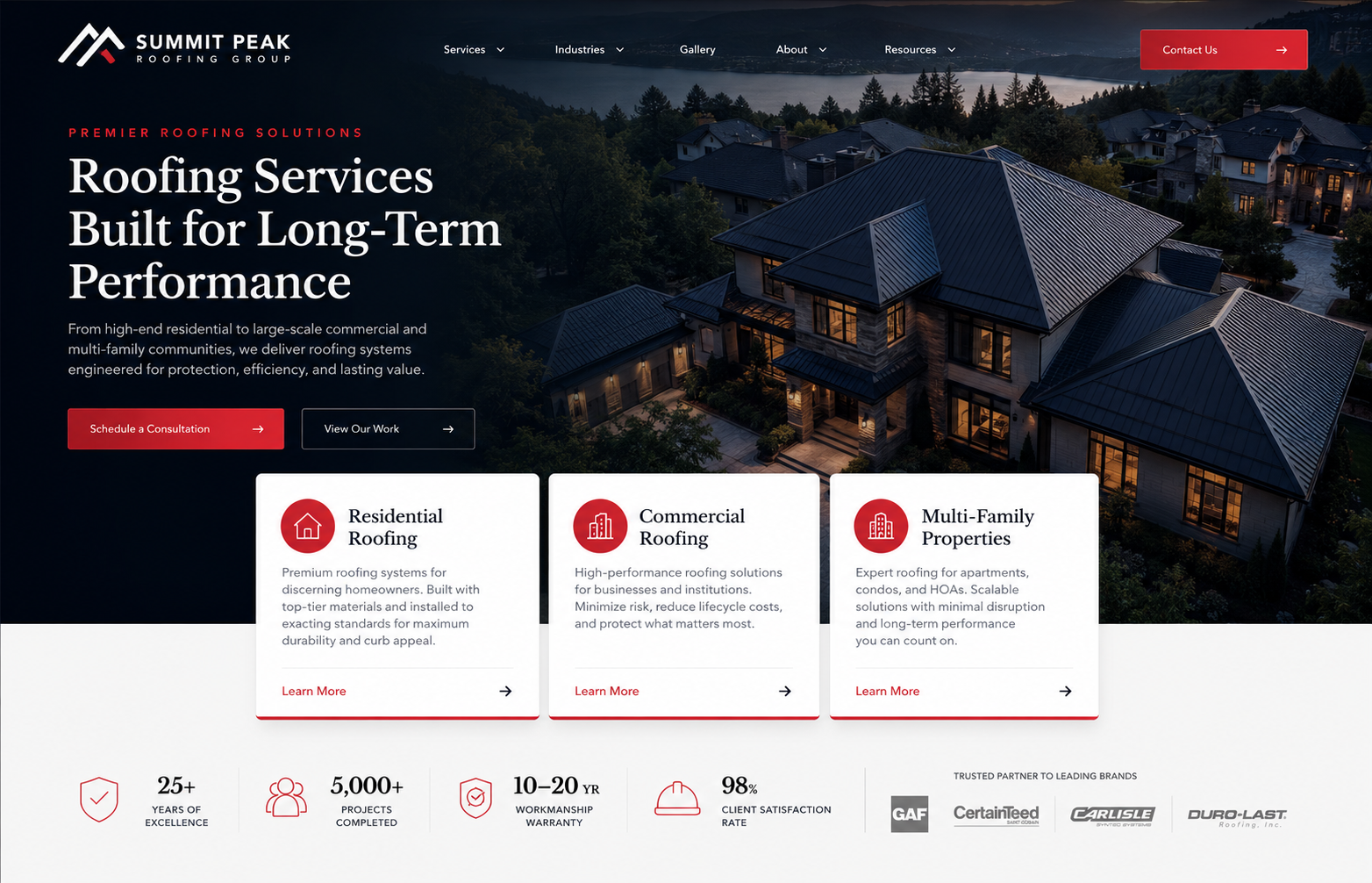 Executive Build website example