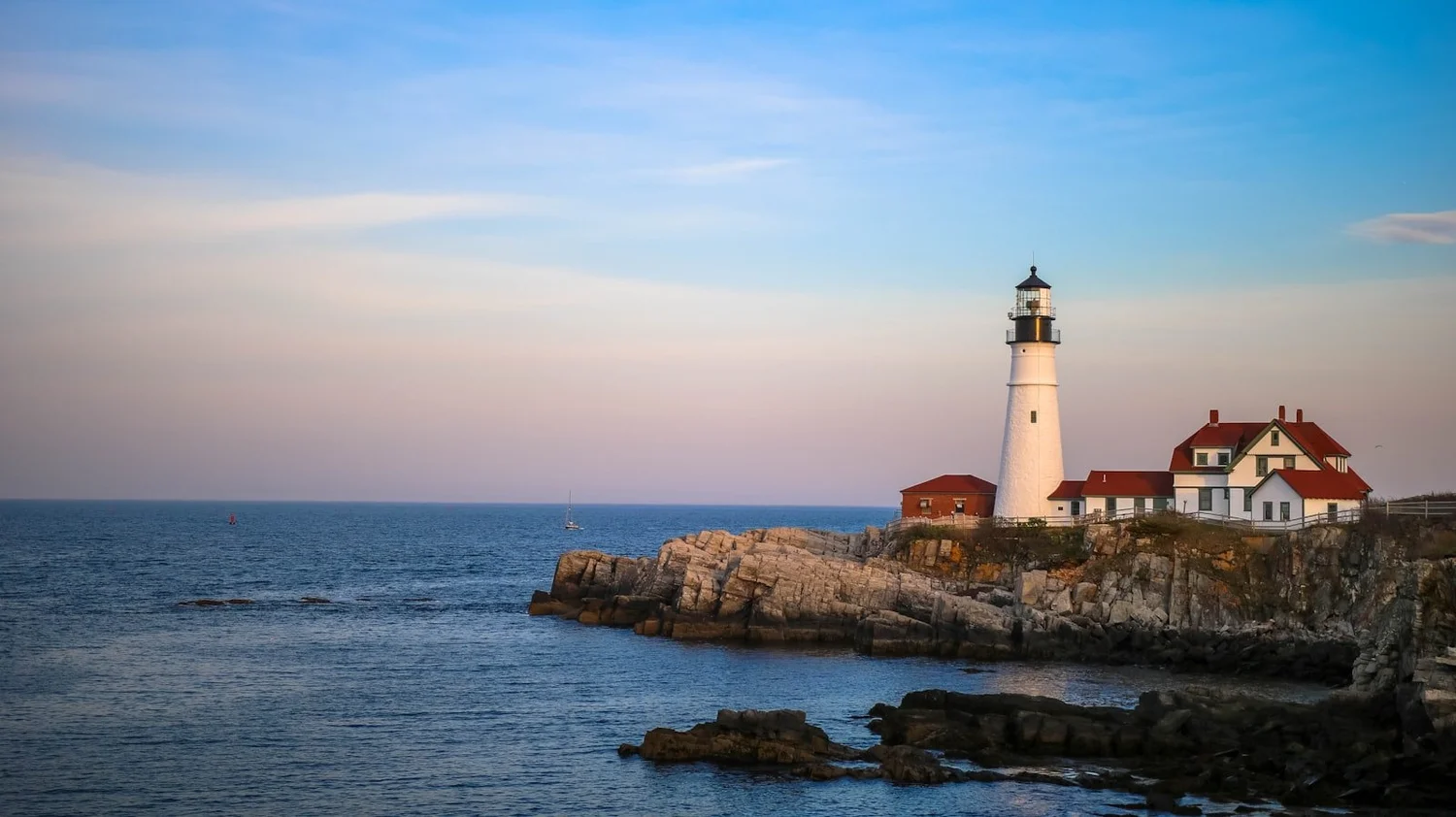 New England coast lighthouse view