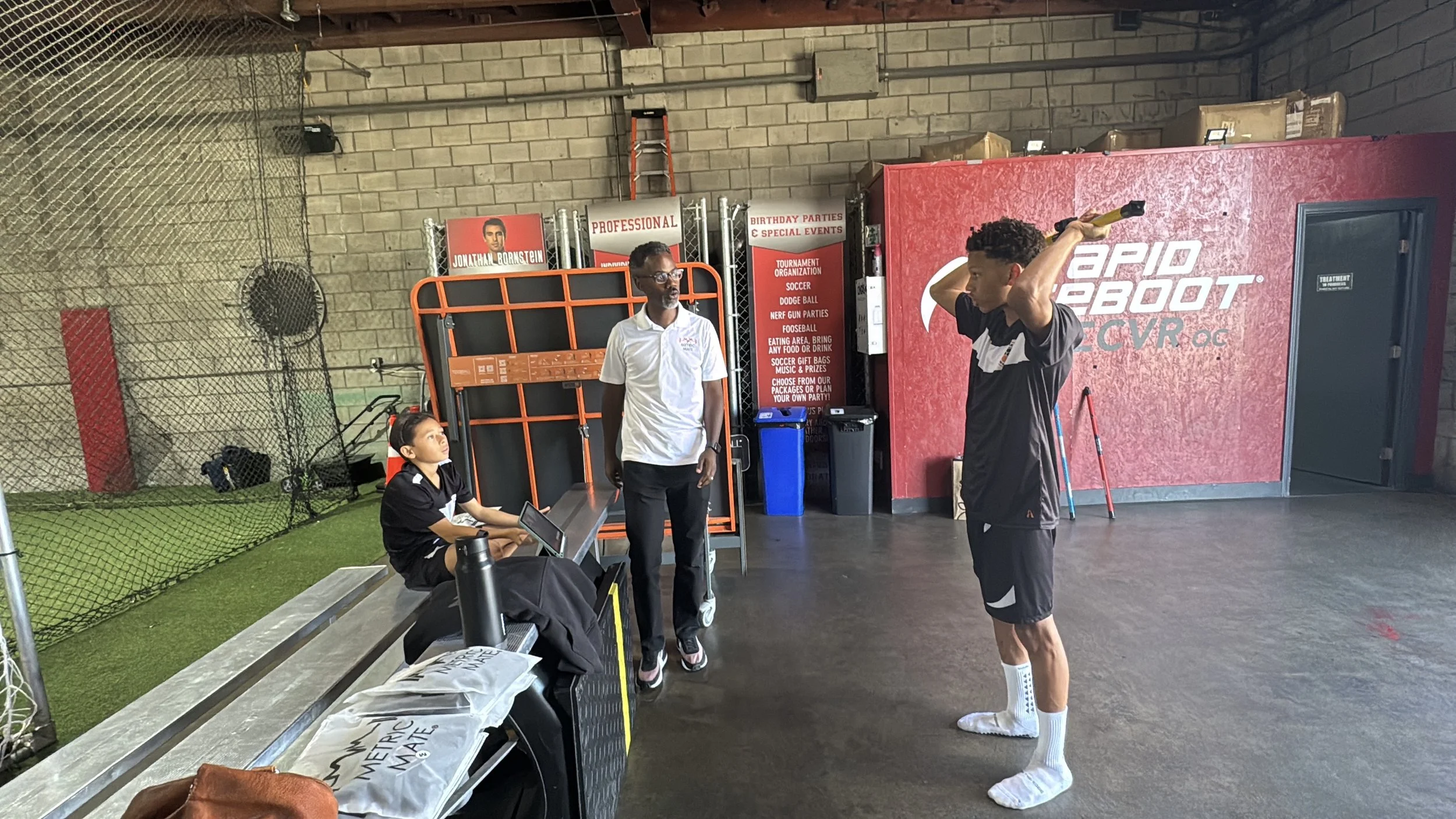 Soccer IQ athletes completing a Metric Mate assessment
