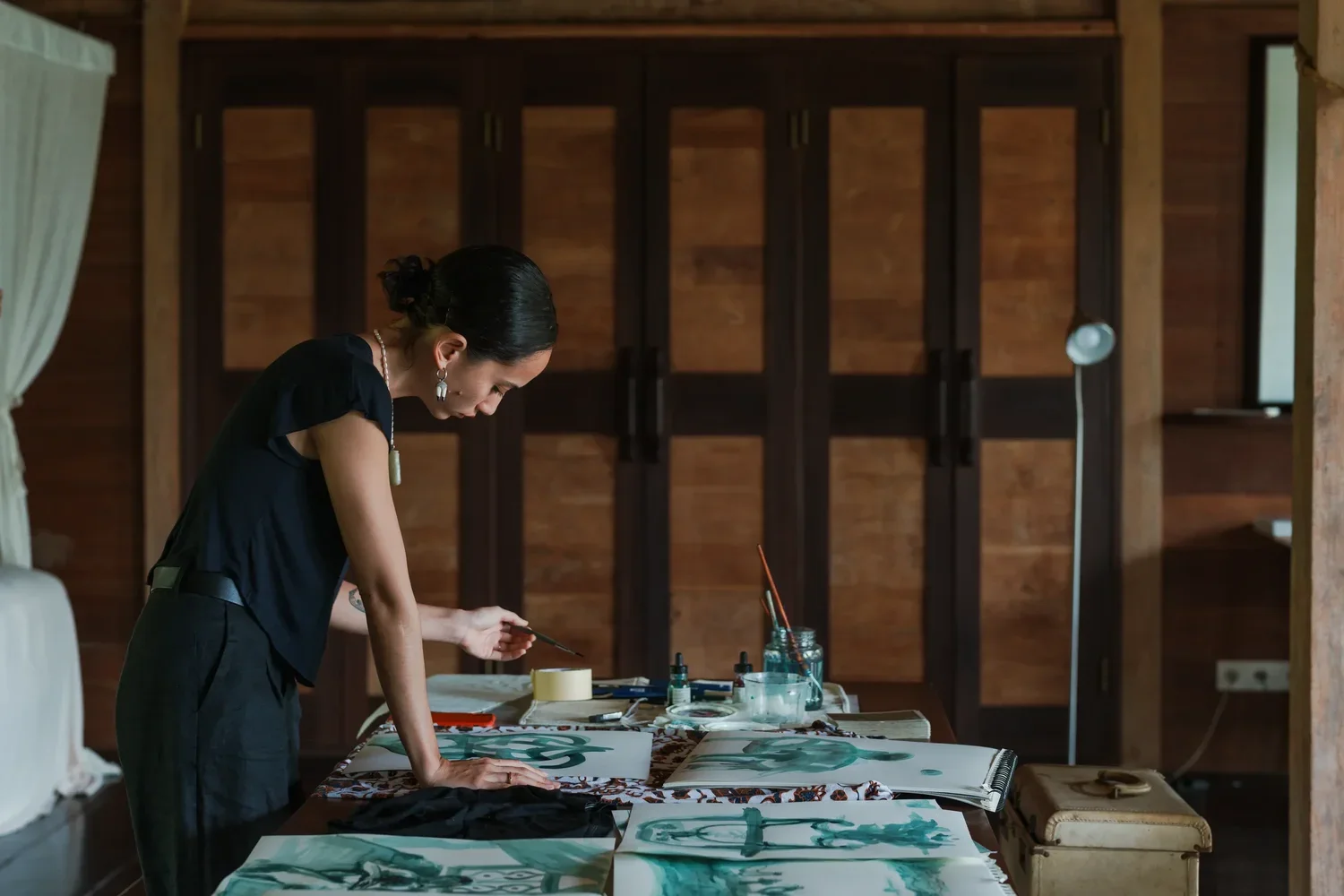 Portrait of artist Naomi Samara during her residency at Rumah Hujan Estate, Ubud, Bali