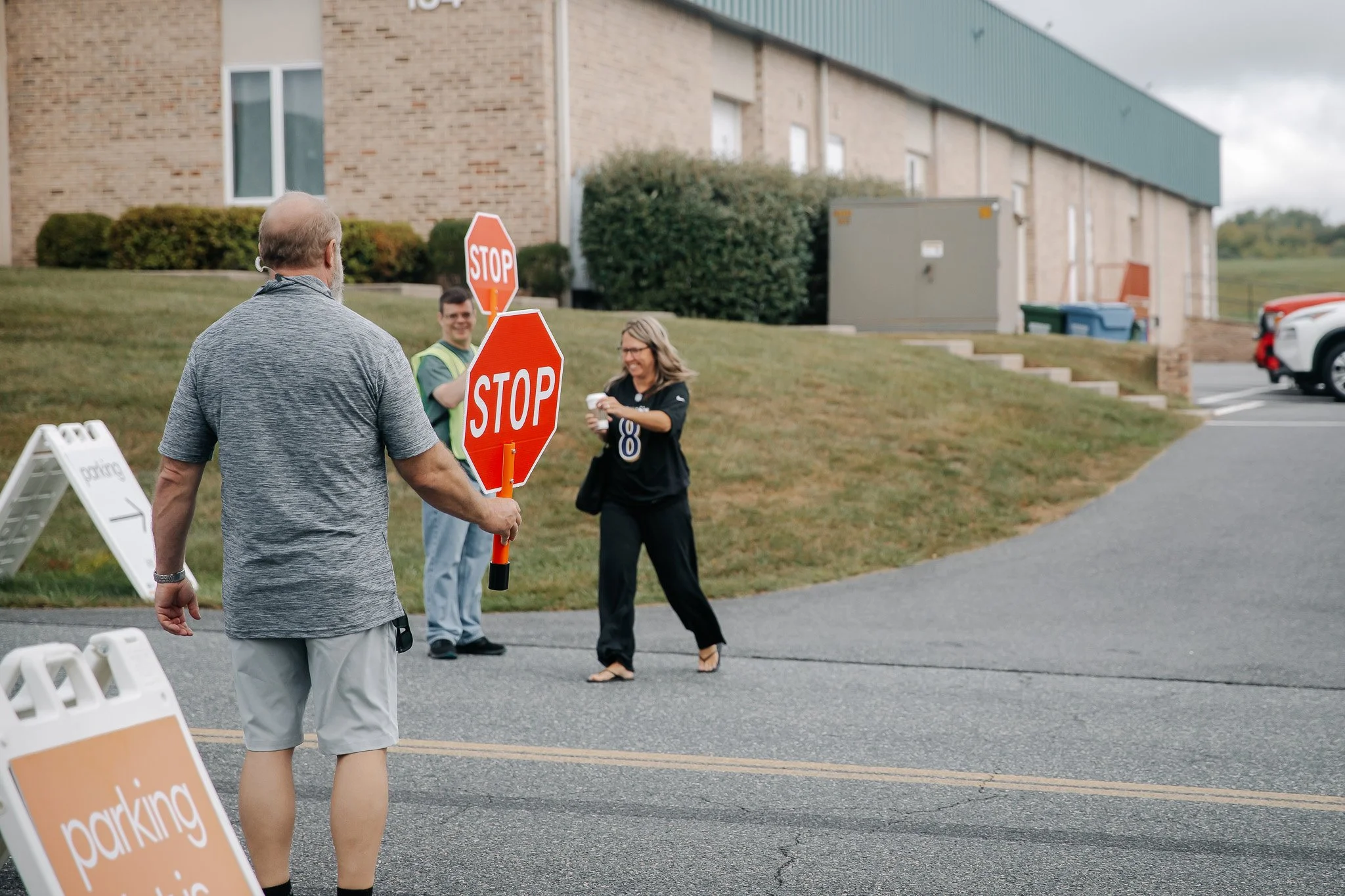 Parking team welcoming guests at Christ Fellowship Church