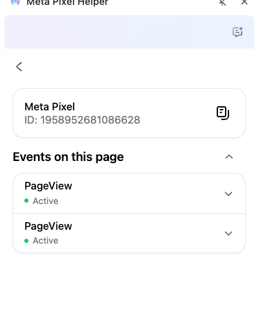 Browser tool showing the tracking pixel firing twice on a single page