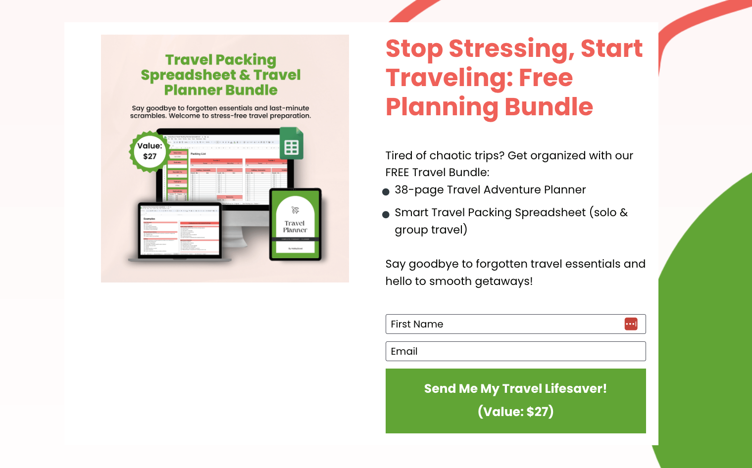 The retired HobbyScool travel packing spreadsheet lead magnet