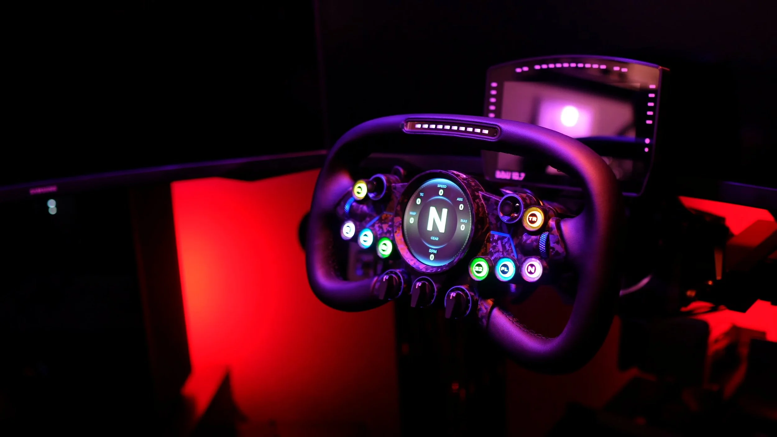 The wheel installed on the rig.