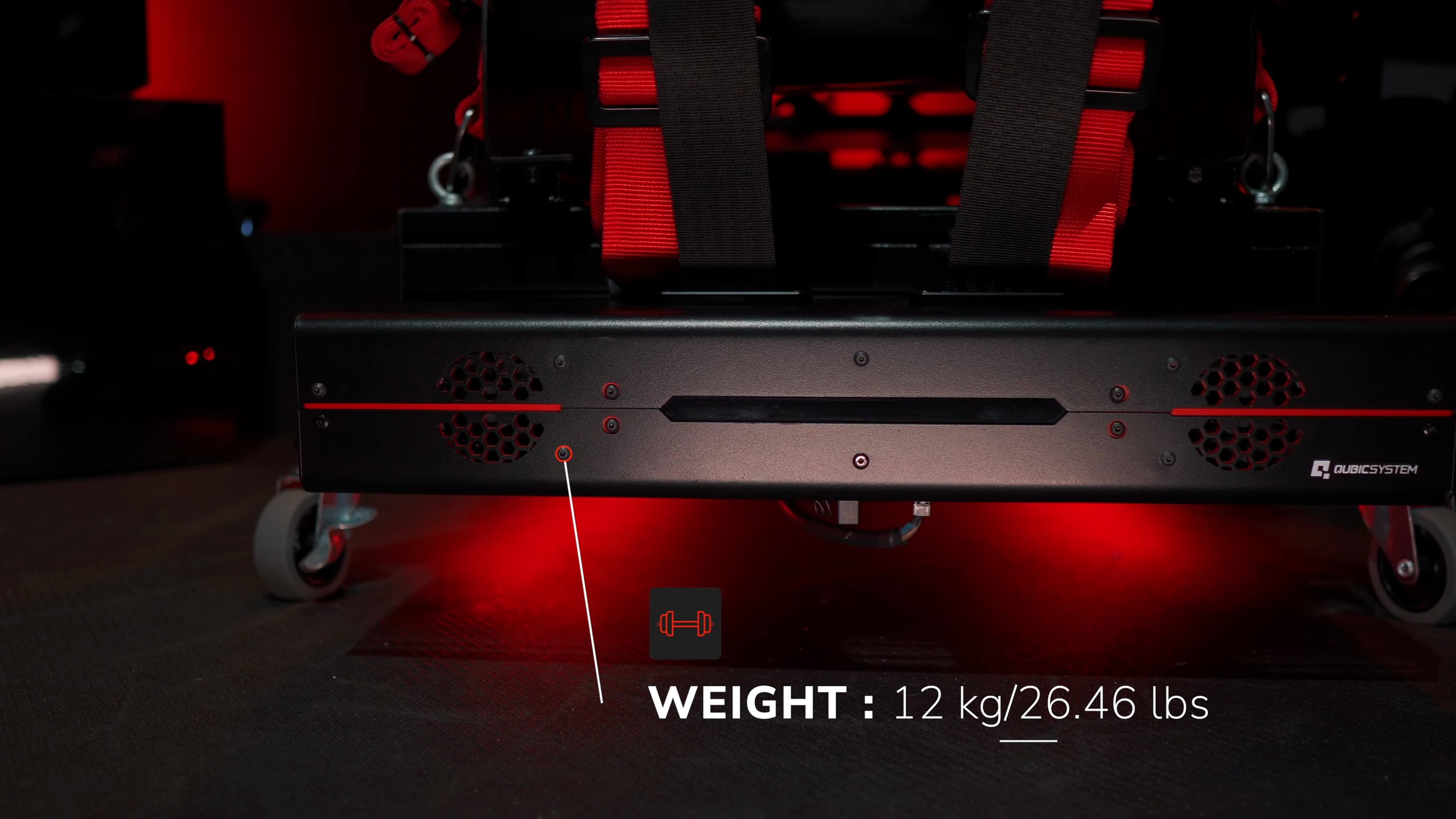 The QS-BT1 belt tensioner mounted behind the seat.