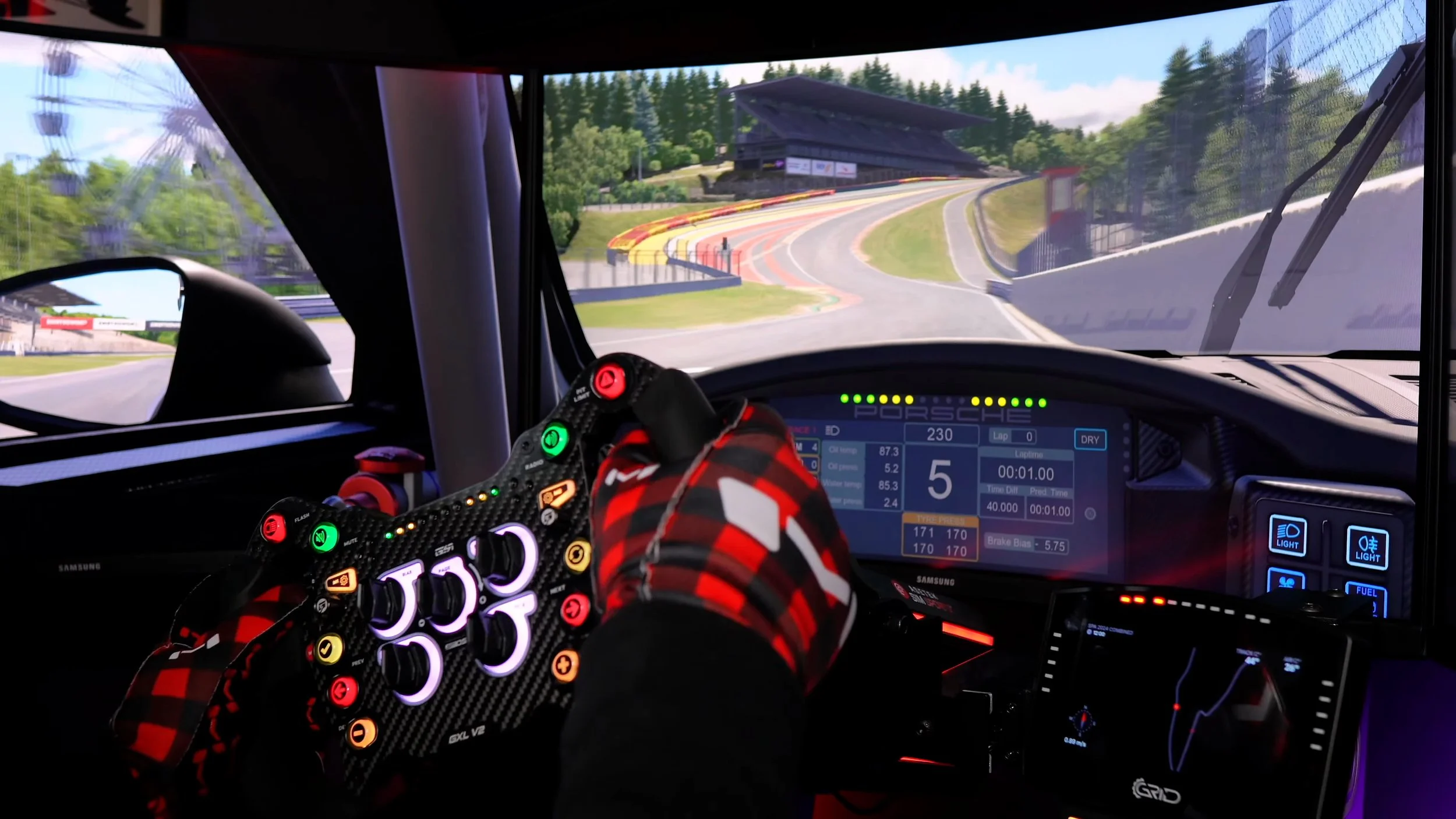 Driving on the rig during the pedal test.