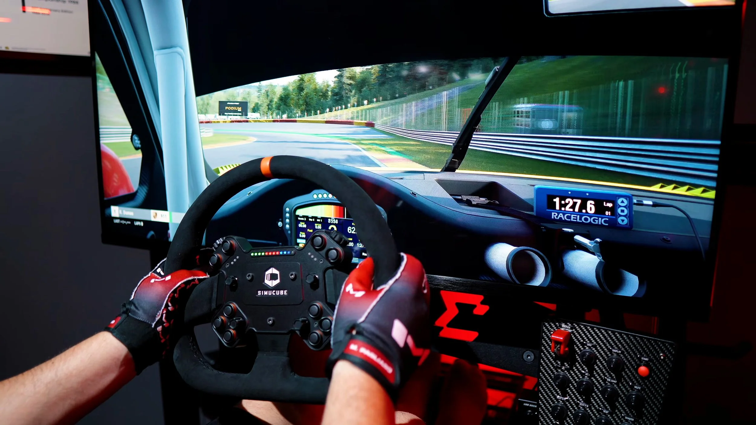 Driving with the wheel positioned on the rig.