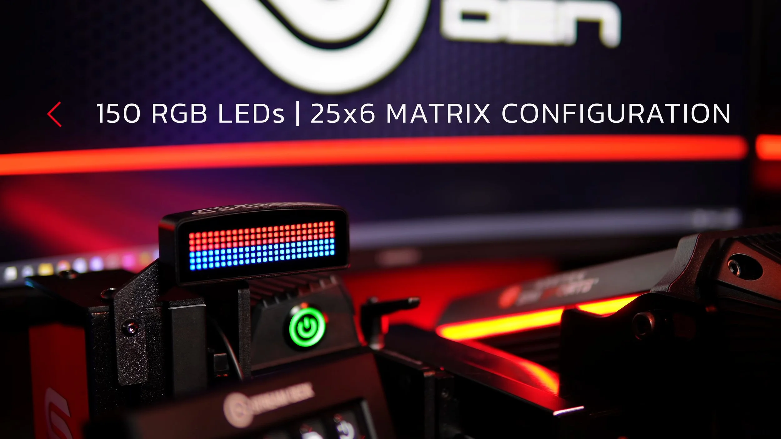 The illuminated LED matrix installed on the rig.