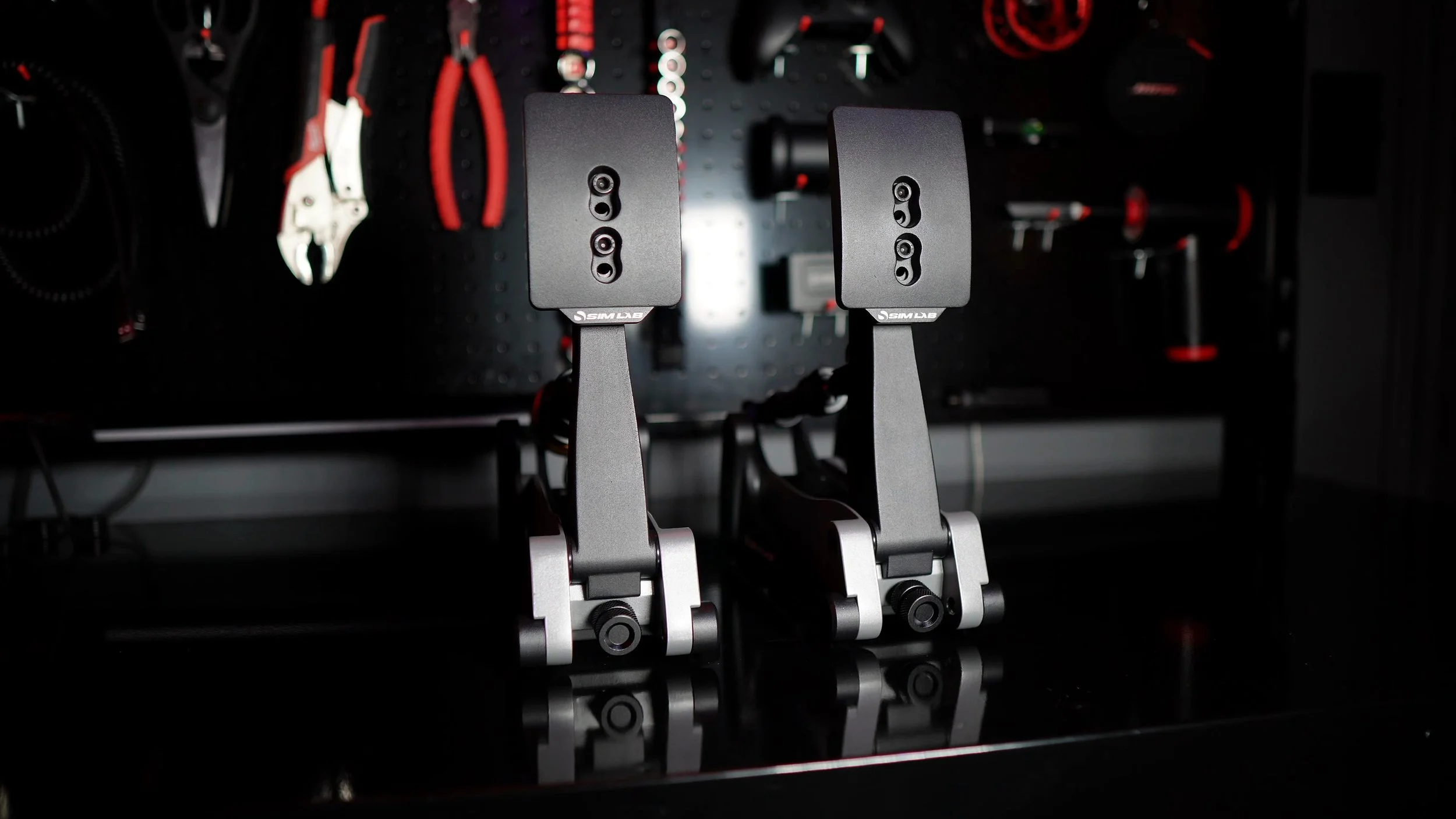 The XP1 pedals viewed from the front.