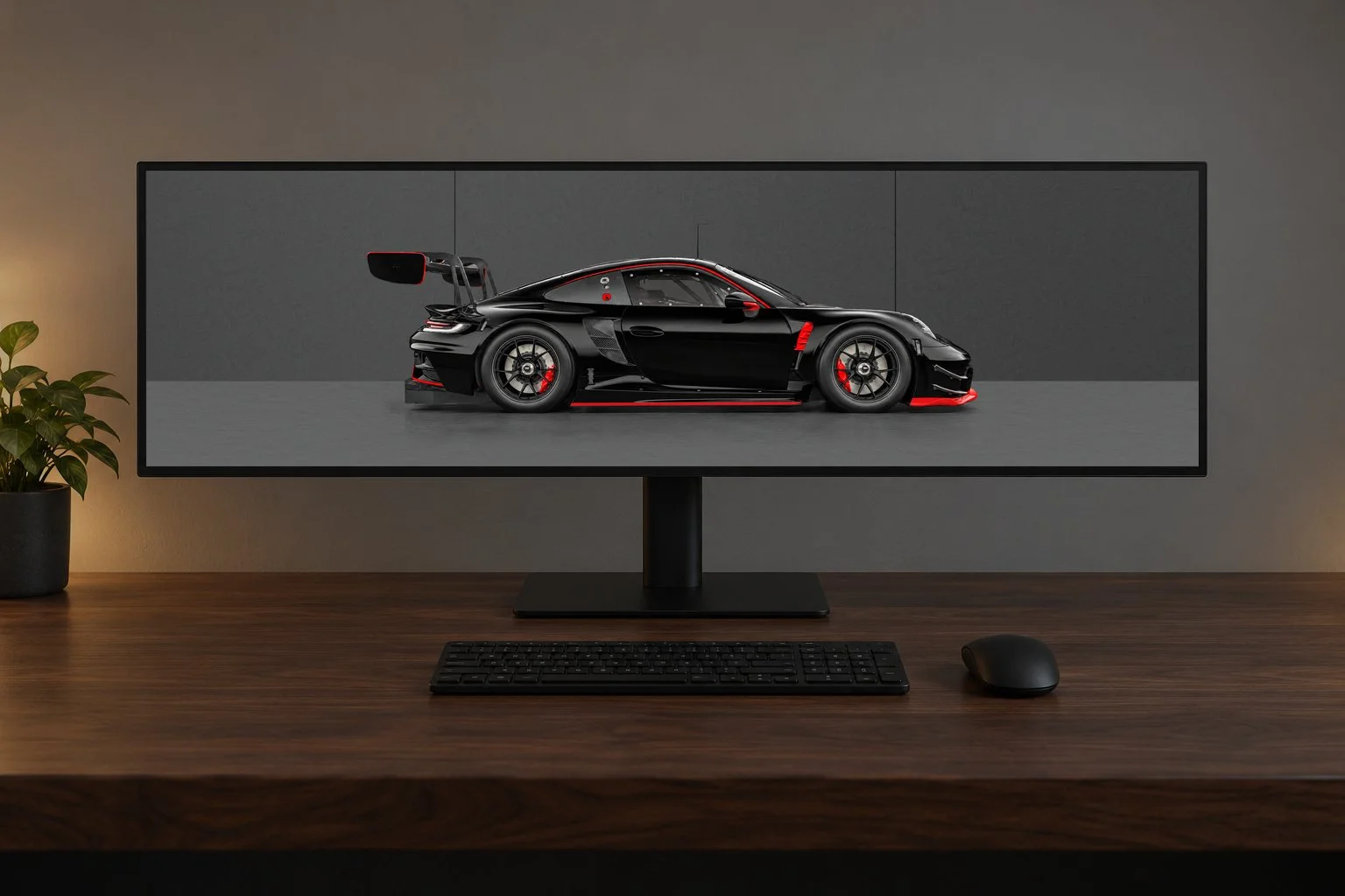 Afterburn in Black & Red on an ultrawide desktop monitor, dark background